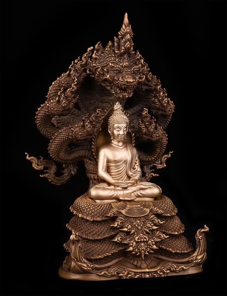 พระพุทธศรีเทวานาคราช รหัส 1.12 เนื้อบรอนซ์รมผิวโลราณ องค์บรอนซ์