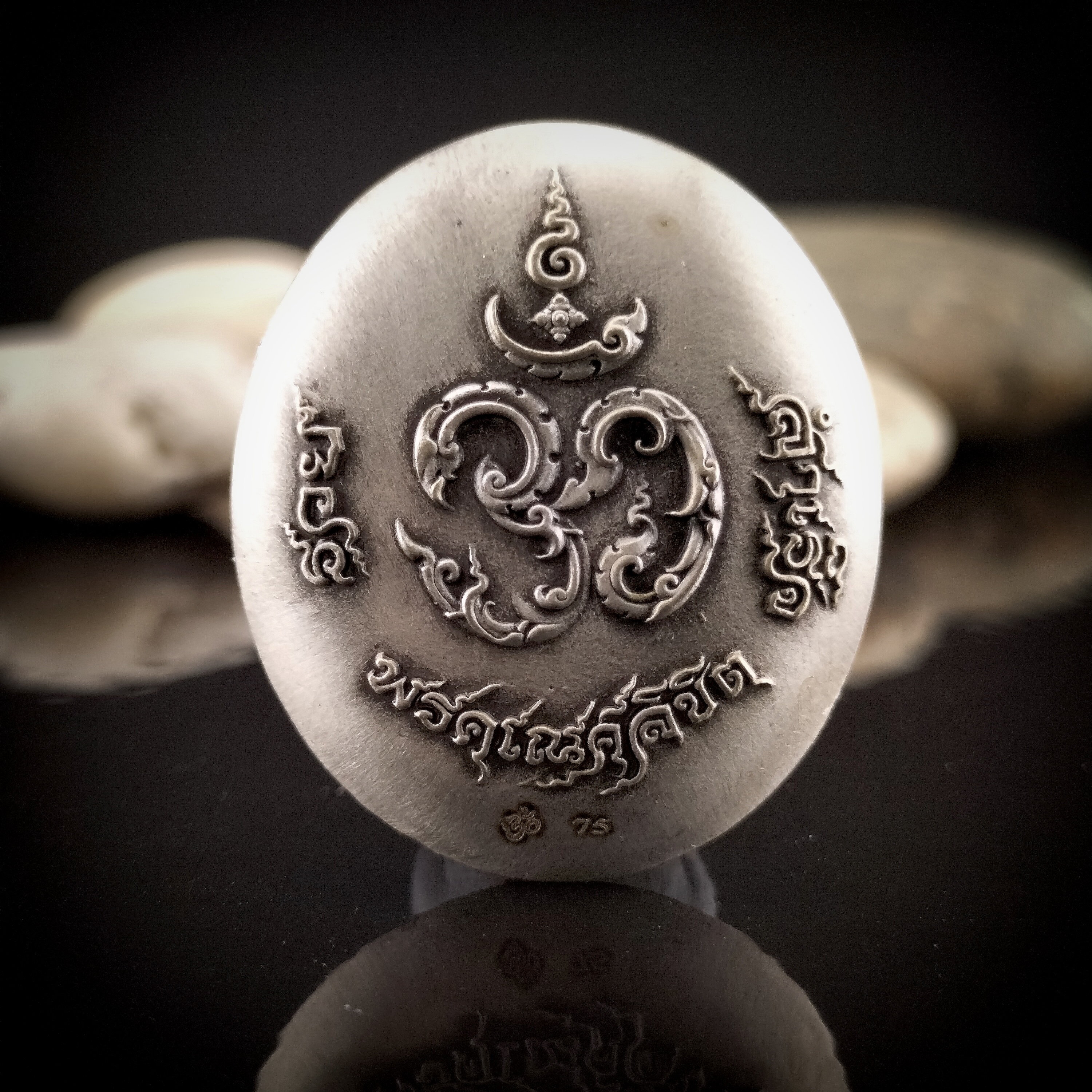 พระพิฆเณศ พรคเณศลิขิต เนื้อชนวนชุบซาติน องค์ชุบทอง