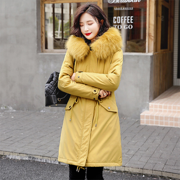Overcoat เสื้อโค้ทกันหนาวซับเฟอร์ขนนุ่มใส่ติดลบลุยหิมะ มีฮู้ดเฟอร์ถอดได้ (12391X)