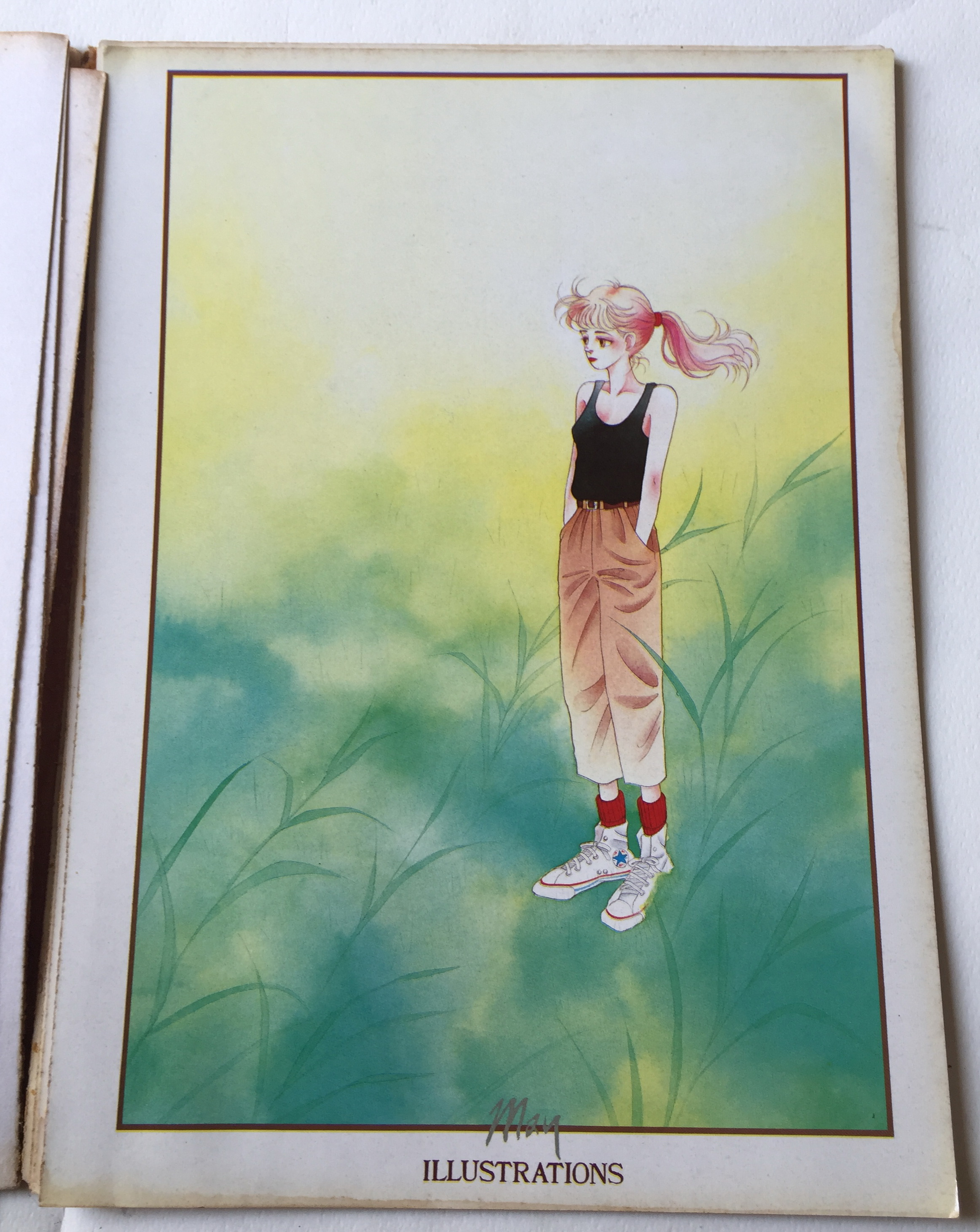 หนังสือภาพเก่า***หน้าไม่ครบ แต่ละแผ่นหลุดจากสัน มีรอย ตามภาพ May Illustrations ภาพการ์ตูนสวย ภาพสีทั้งเล่ม ลายเส้นจากคุณเมย์ ผลงานโดย May, Present โดย Main Point ชุดที่ 2 ปี 1987