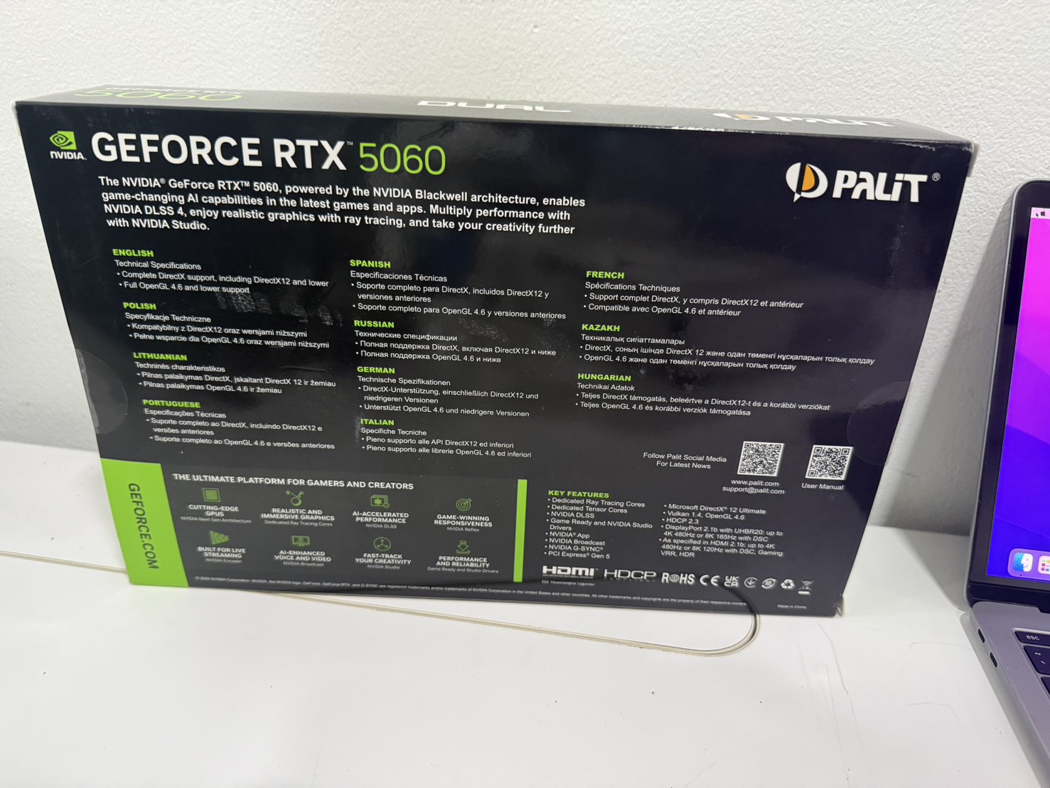 Graphic Card Palit GF RTX 5060 Dual 8GB GDDR7 ประกันศูนย์ JIB 20/07/2571