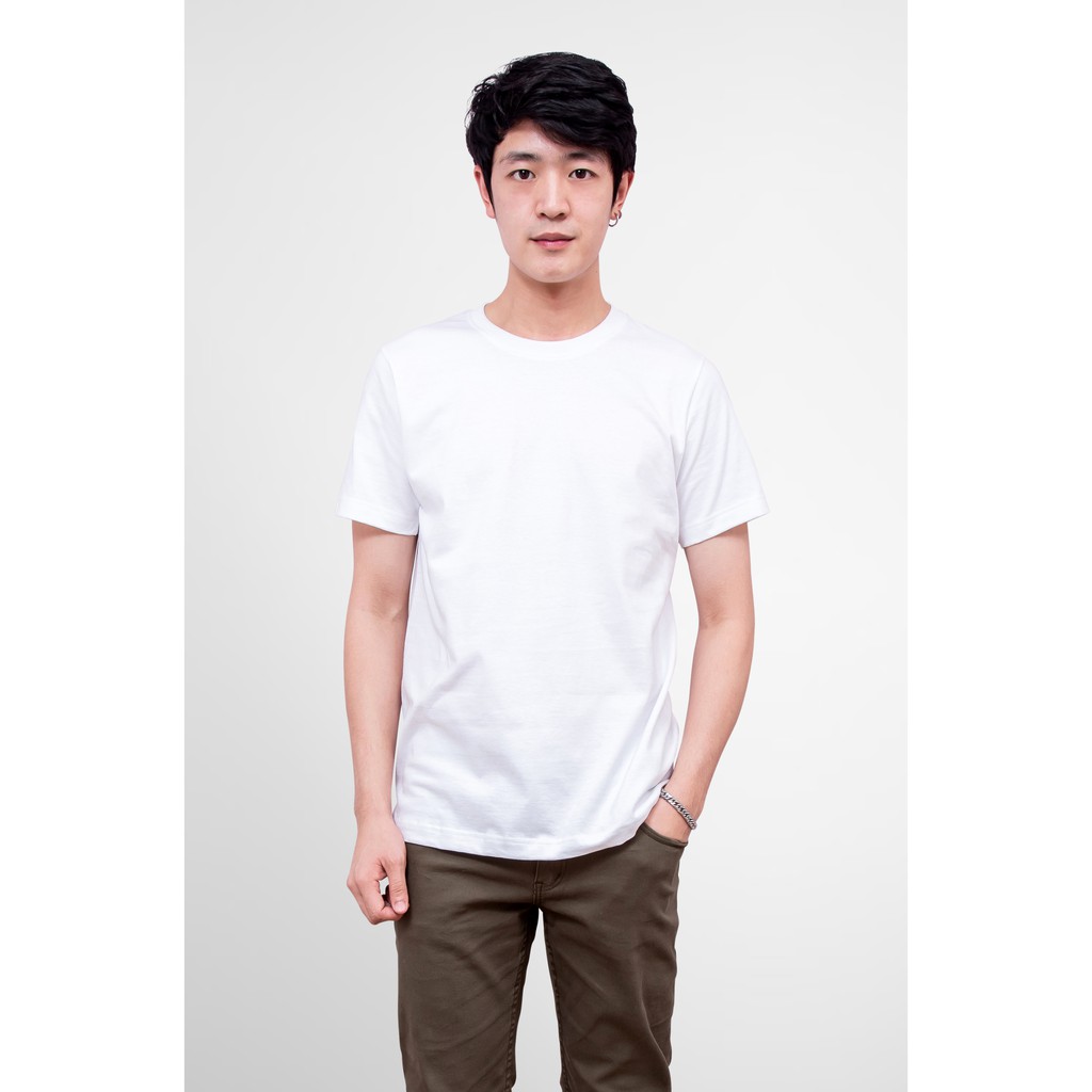 Noproblem Noproblem ยอดขาย No.1 รับประกัน ไม่ย้วย ไม่ยืด ผ้านุ่ม เสื้อยืด สีพื้น เสื้อยืดคอกลม สีขาว