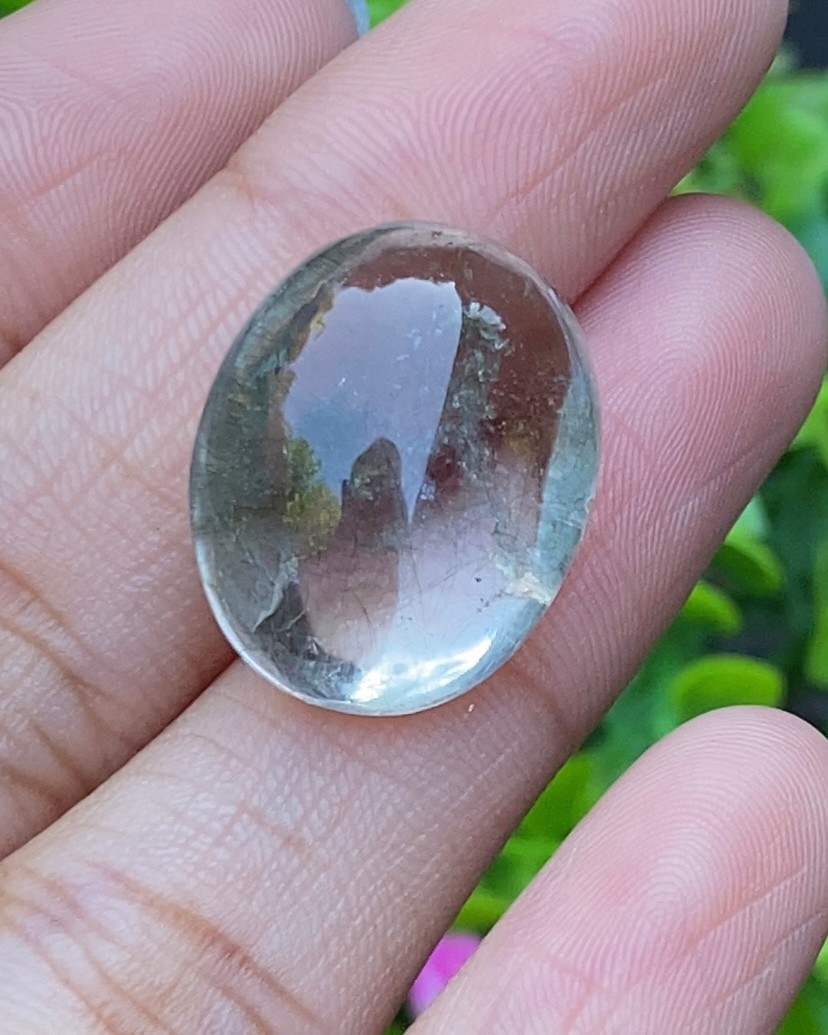 โป่งข่าม ควอตซ์ Rutilated Quartz 26.65 กะรัต Cts. พลอยแท้ อัญมณีมงคลประจําวันเกิด เครื่องประดับพลอย