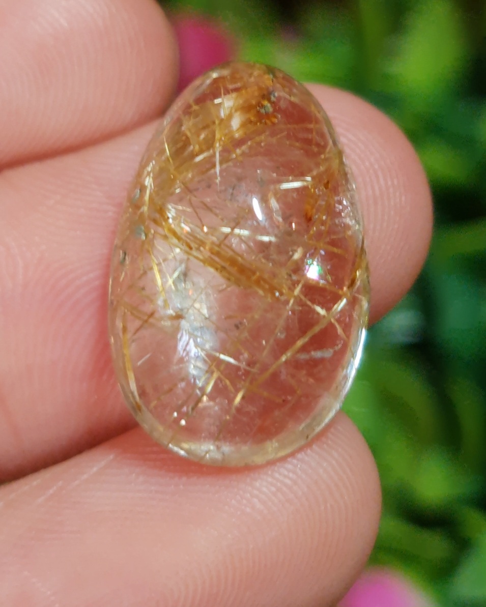 ไหมทอง ควอตซ์ Golden Rutilated Quartz 15.02 กะรัต Cts. พลอยแท้ อัญมณีมงคลประจําวันเกิด เครื่องประดับพลอย
