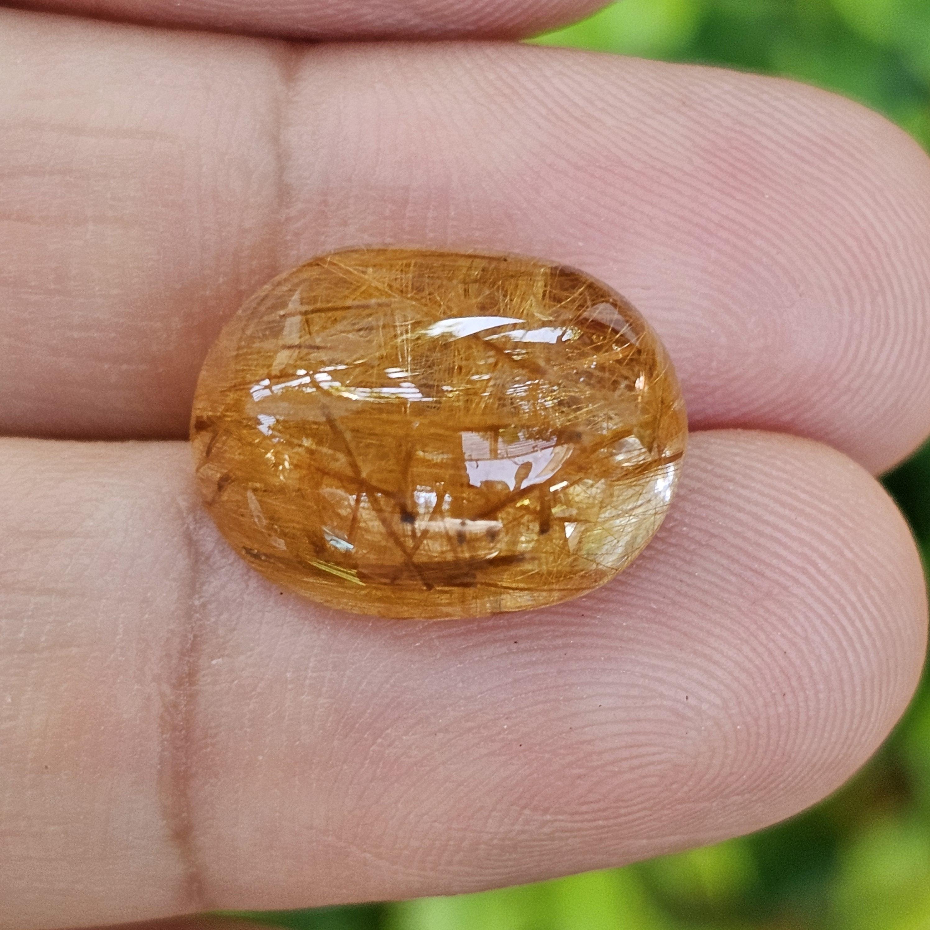 ไหมทอง ควอตซ์ Golden Rutilated Quartz 11.98 กะรัต Cts.พลอยแท้ อัญมณีมงคลประจําวันเกิด เครื่องประดับพลอย
