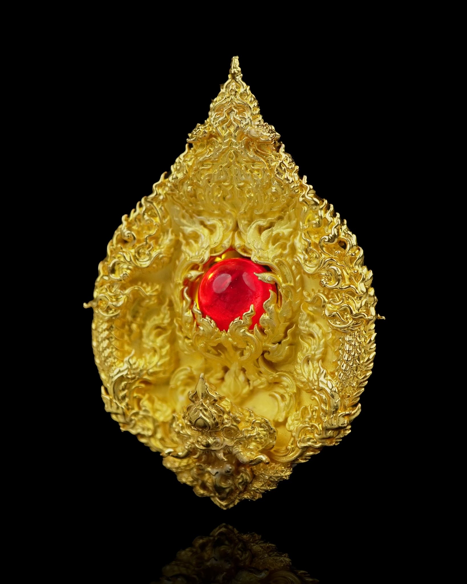 เหรียญมณีนาคราชแก้วบุญฤทธิ์ รหัส11 เนื้อบรอนซ์ชุบทอง