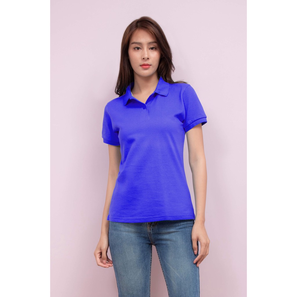 No Problem No Problem เสื้อโปโล หญิง สีน้ำเงินซัฟไฟร์ สีน้ำเงินซัฟไฟร์