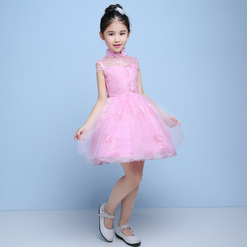 Pre-Order ชุดราตรีเด็ก สไตล์เจ้าหญิง แขนสั้น คอจีน