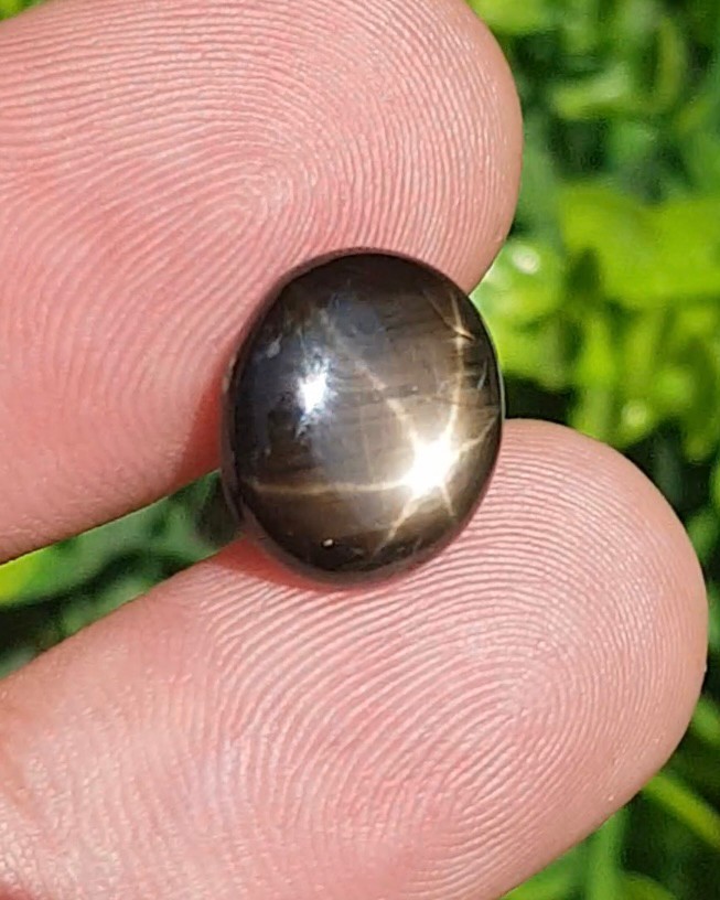 พลอย แบล็ค สตาร์ แซฟไฟร์ Black Star Sapphire 6.18 กะรัต (Cts.) ดิบ Unheated พลอยแท้ อัญมณีมงคลประจําวันเกิด เครื่องประดับพลอย