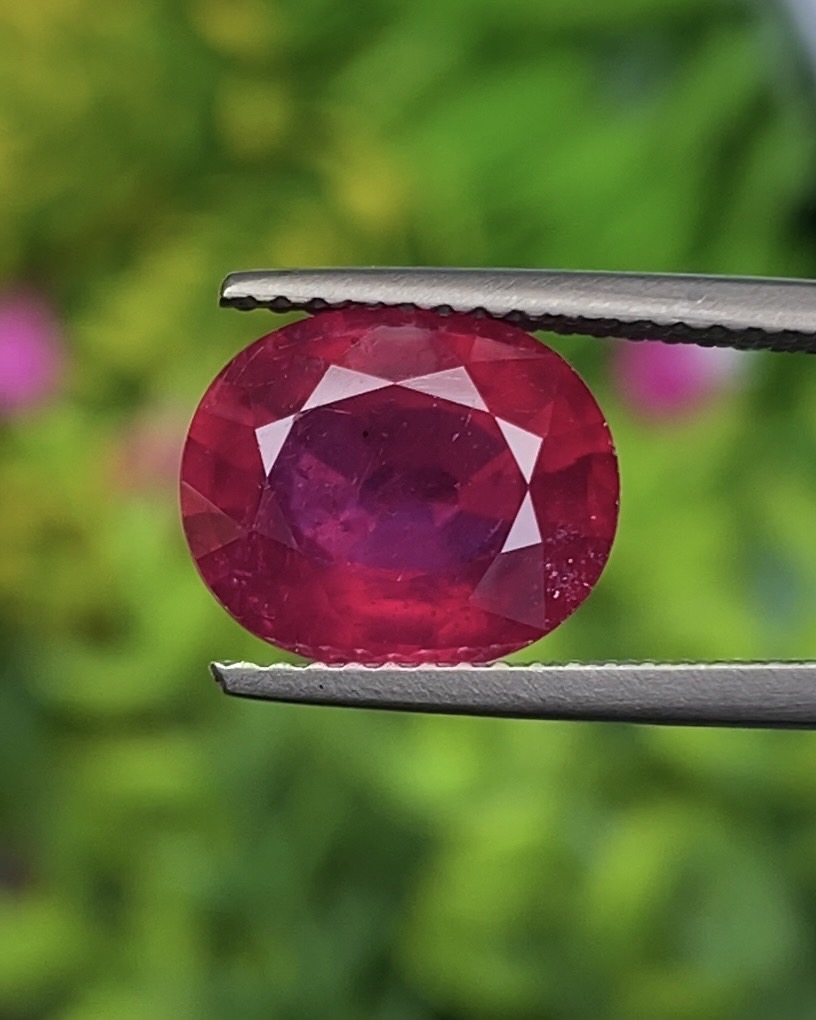 พลอย ทับทิม (Ruby Sapphire) 4.35 กะรัต (Cts.) พลอยแท้ อัญมณีมงคลประจําวันเกิด เครื่องประดับพลอย