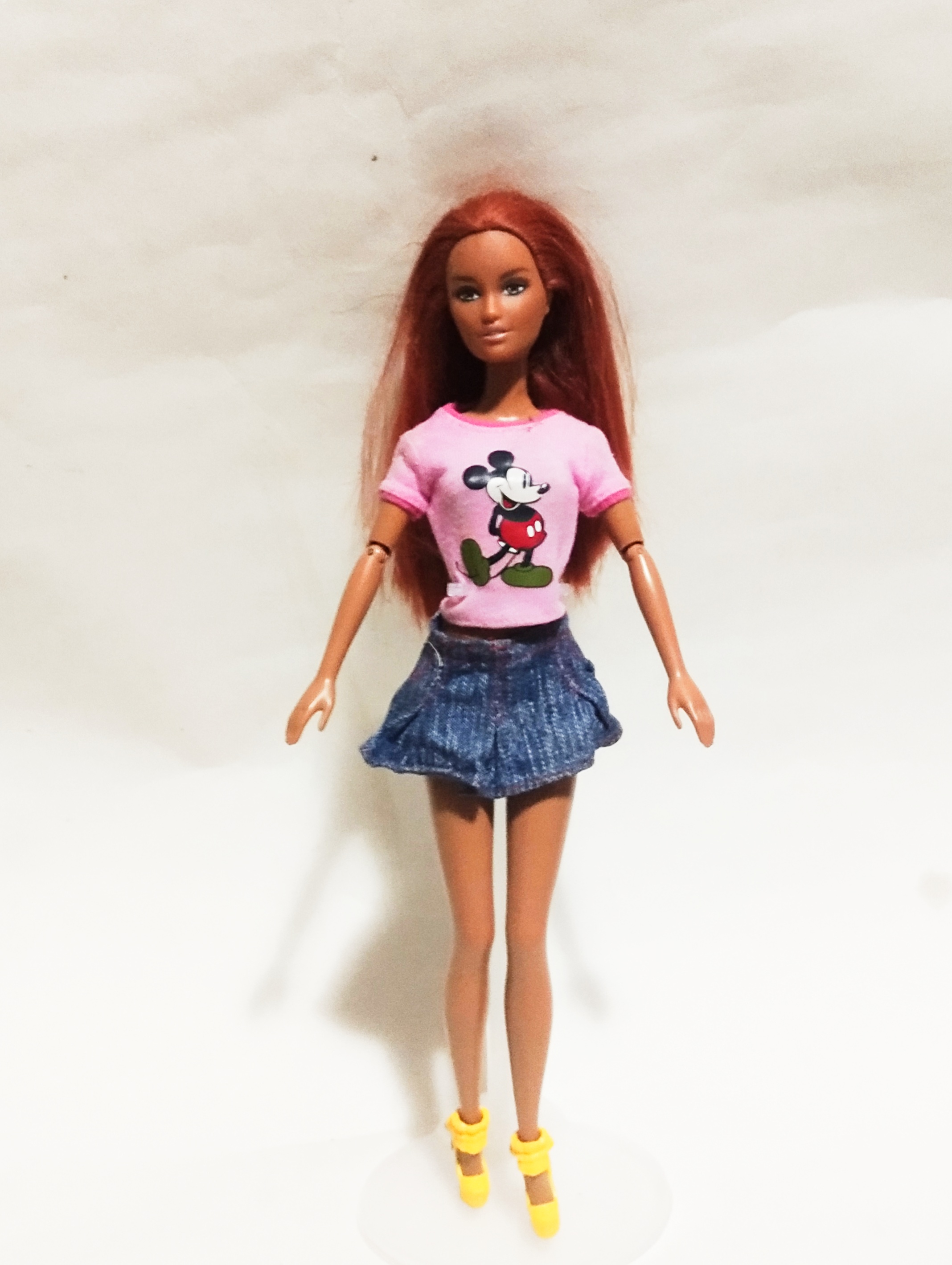 ตุ๊กตาบาร์บี้ผิวเข้มหน้าสวย ผมตรงสีน้ำตาล่อน แขนข้อต่อ Mattel 1999 China
