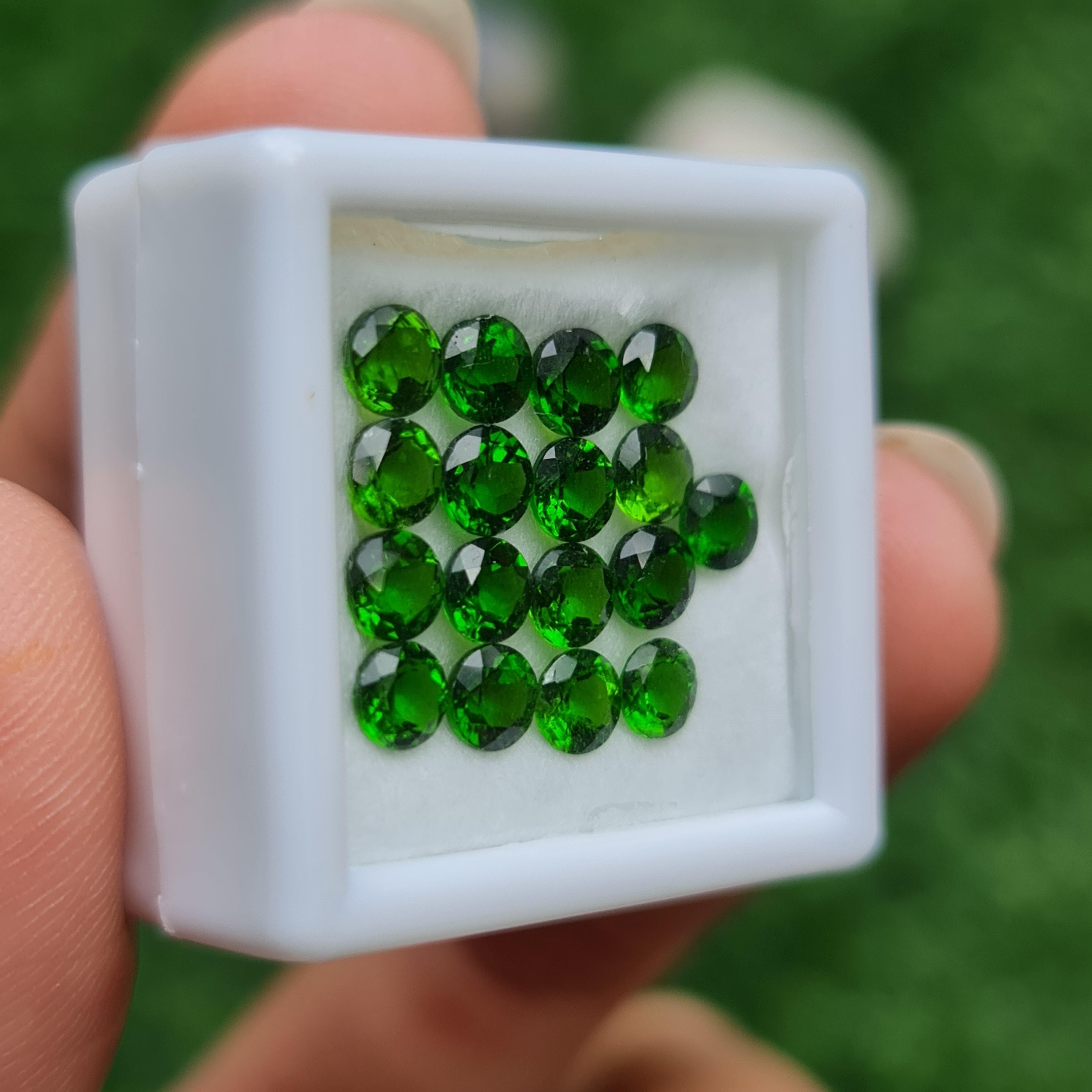 พลอย โครม ไดออพไซด์ Chrome Diopside 5.02 กะรัต (Cts.) 17 เม็ด พลอยแท้ อัญมณีมงคลประจําวันเกิด เครื่องประดับพลอย