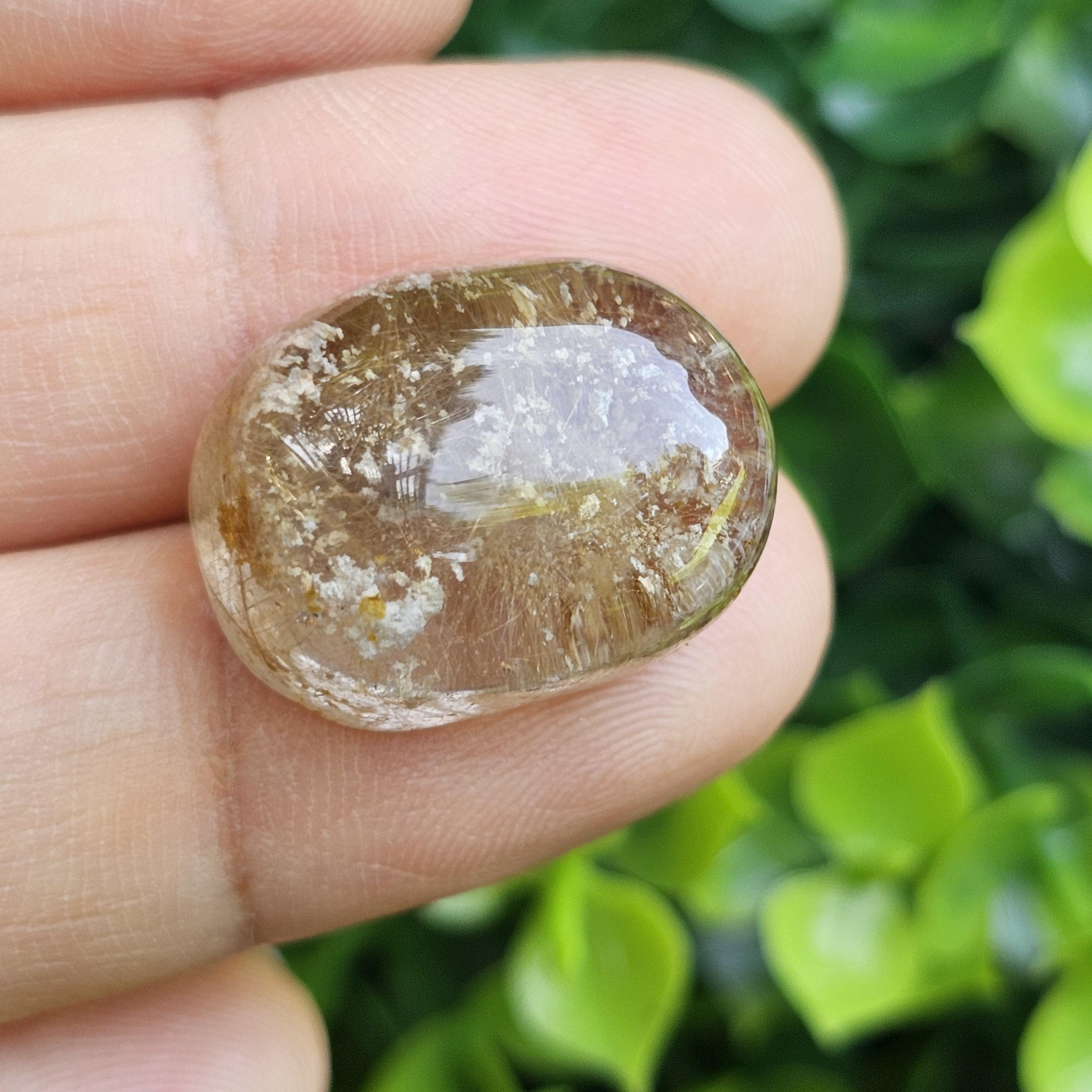 ไหมทอง ควอตซ์ Golden Rutilated Quartz 31.37 กะรัต Cts.พลอยแท้ อัญมณีมงคลประจําวันเกิด เครื่องประดับพลอย