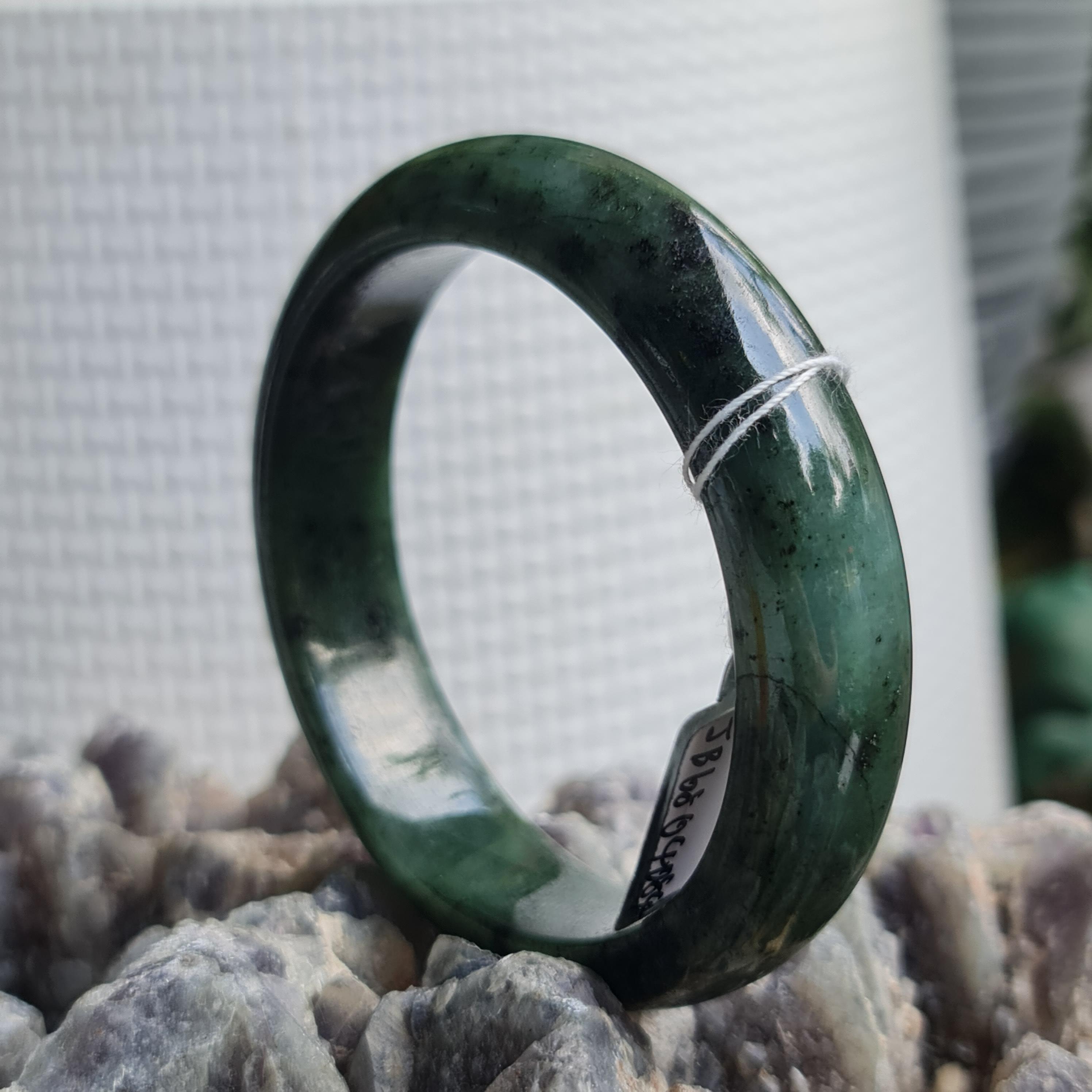 JB6804084 หยก พม่า แท้ Jade กำไลหยก 56.9 มม. (Jadeite bracelet) พม่า (Myanmar)