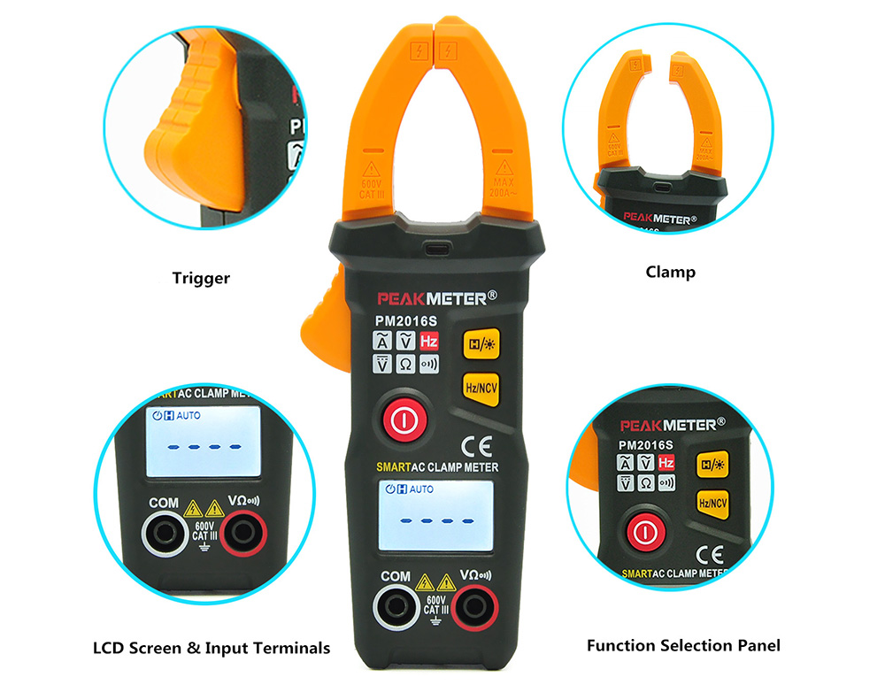 PEAKMETER มินิแคลมป์มิเตอร์ AC รุ่น PM2016S