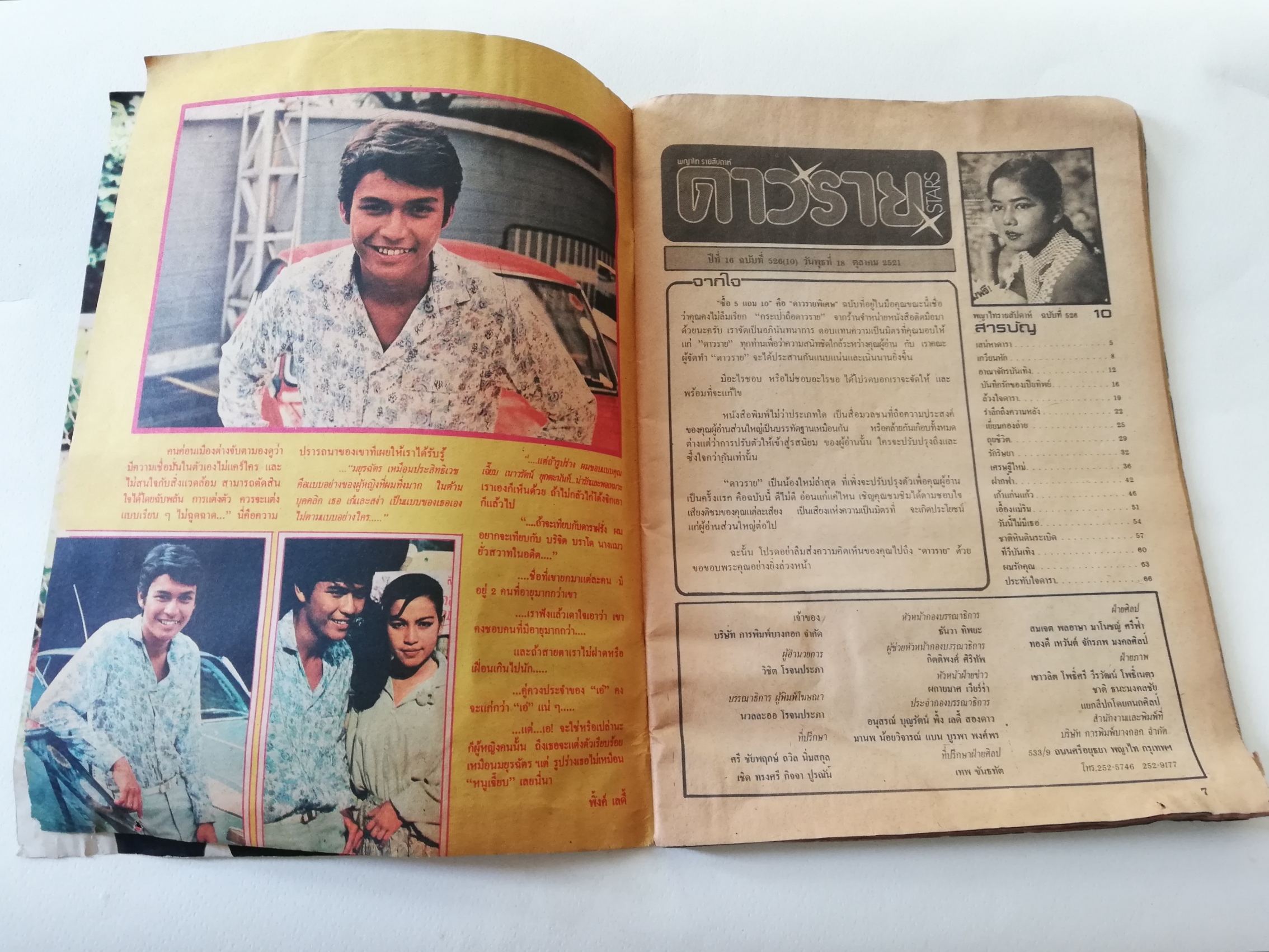 นิตยสารดาราเก่าปี 2521 จากพญาไทรายสัปดาห์, ดาวราย ปกลลนา นิตยสารเพื่อวงการบันเทิงรายสัปดาห์ฉบับที่ 10 ฉบับพิเศษ 80 หน้าเต็มอิ่มพิมพ์ 4 สีพราวตาถึง 14 หน้า **หนังสือเก่า มีตำหนิ โปรดตรวจสอบทุกภาพ ไม่มีของแถม
