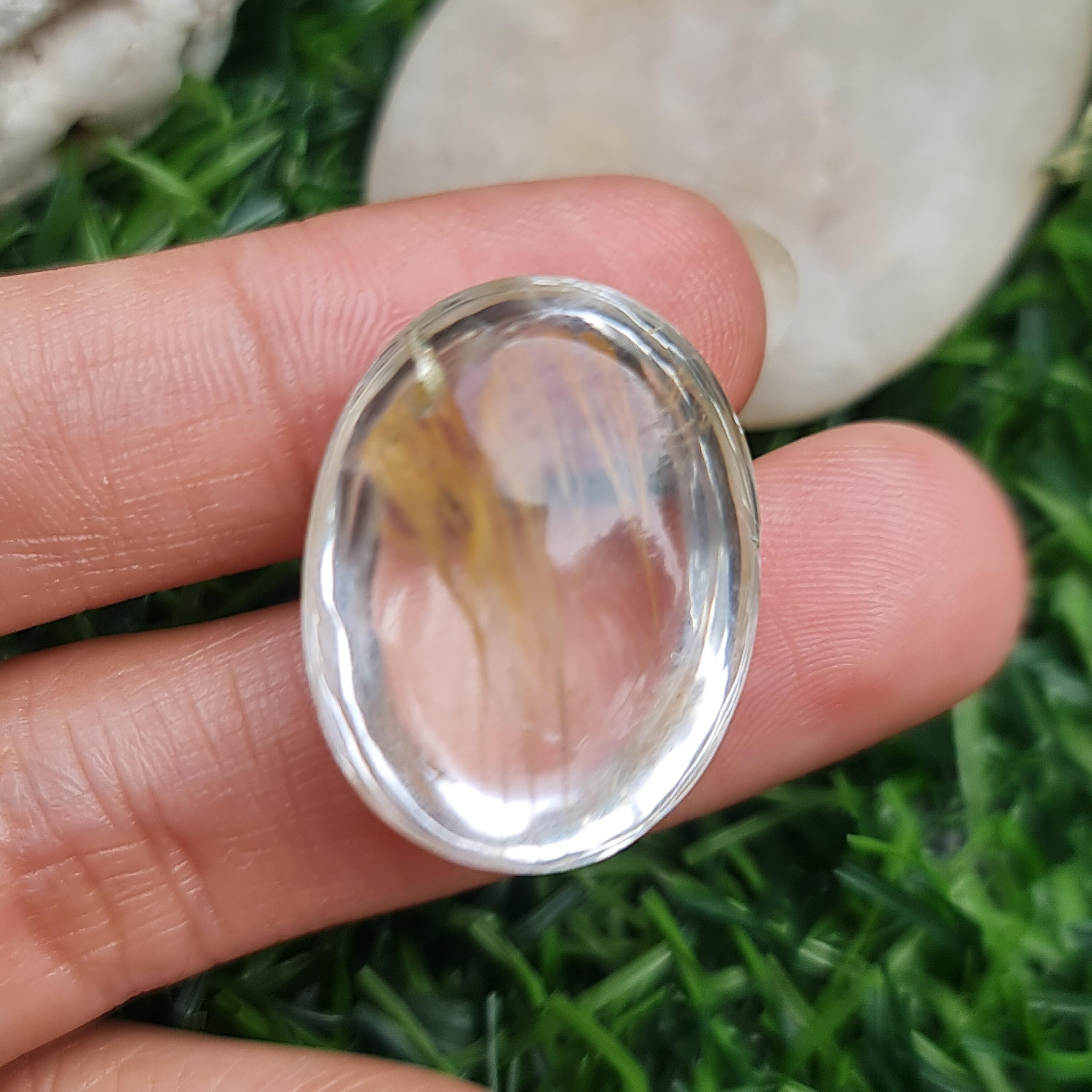 โป่งข่าม ควอตซ์ Rutilated Quartz 50.06 กะรัต Cts. พลอยแท้ อัญมณีมงคลประจําวันเกิด เครื่องประดับพลอย