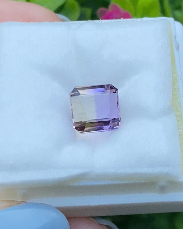 พลอย อเมทริน Natural Ametrine 4.32 กะรัต (Cts.) พลอยแท้ อัญมณีมงคลประจําวันเกิด เครื่องประดับพลอย