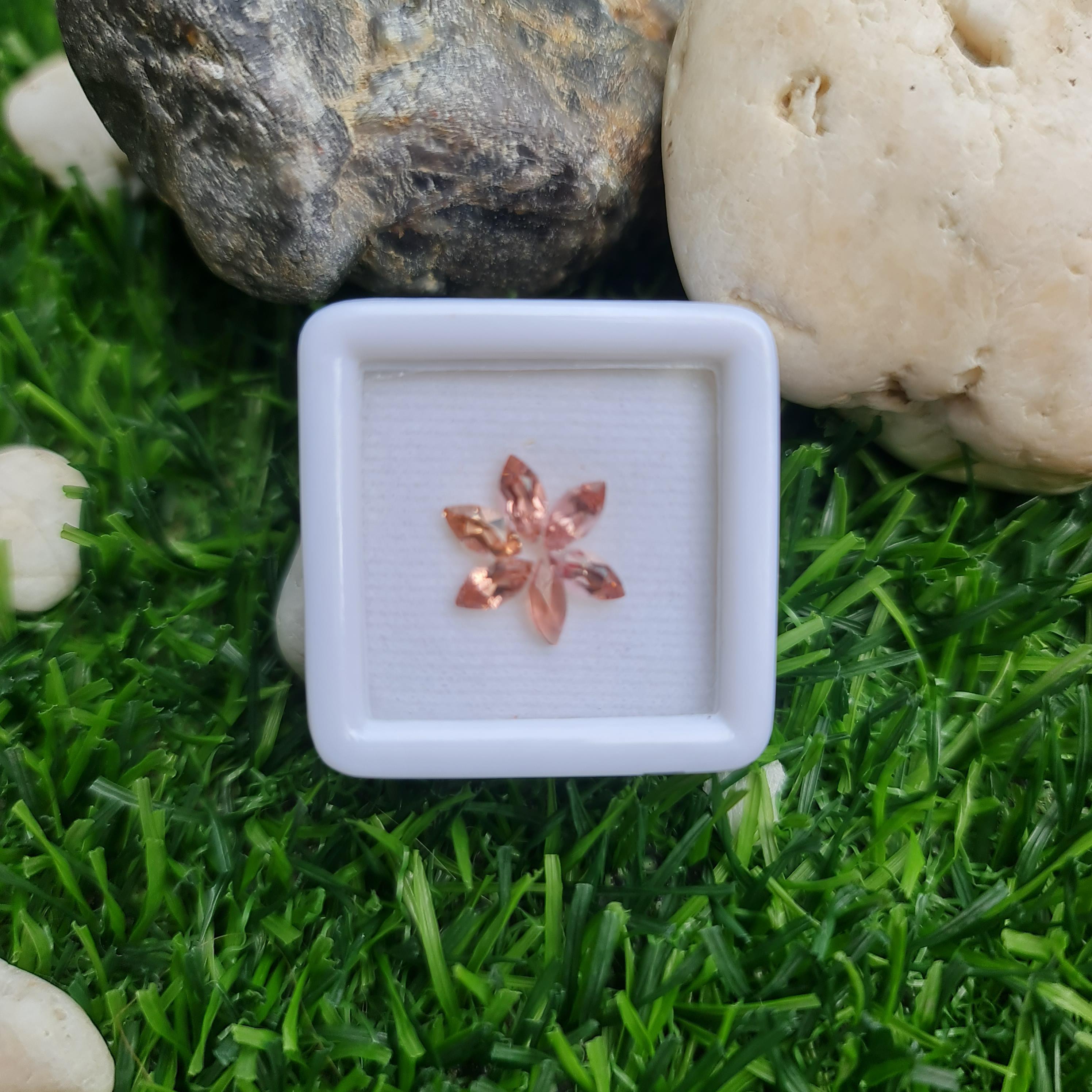 พลอย ชมพู พิ้งค์ ทัวร์มารีน (Pink Tourmaline) 1.46 กะรัต (Cts.) 6 เม็ด อัญมณีมงคลประจําวันเกิด เครื่องประดับพลอย