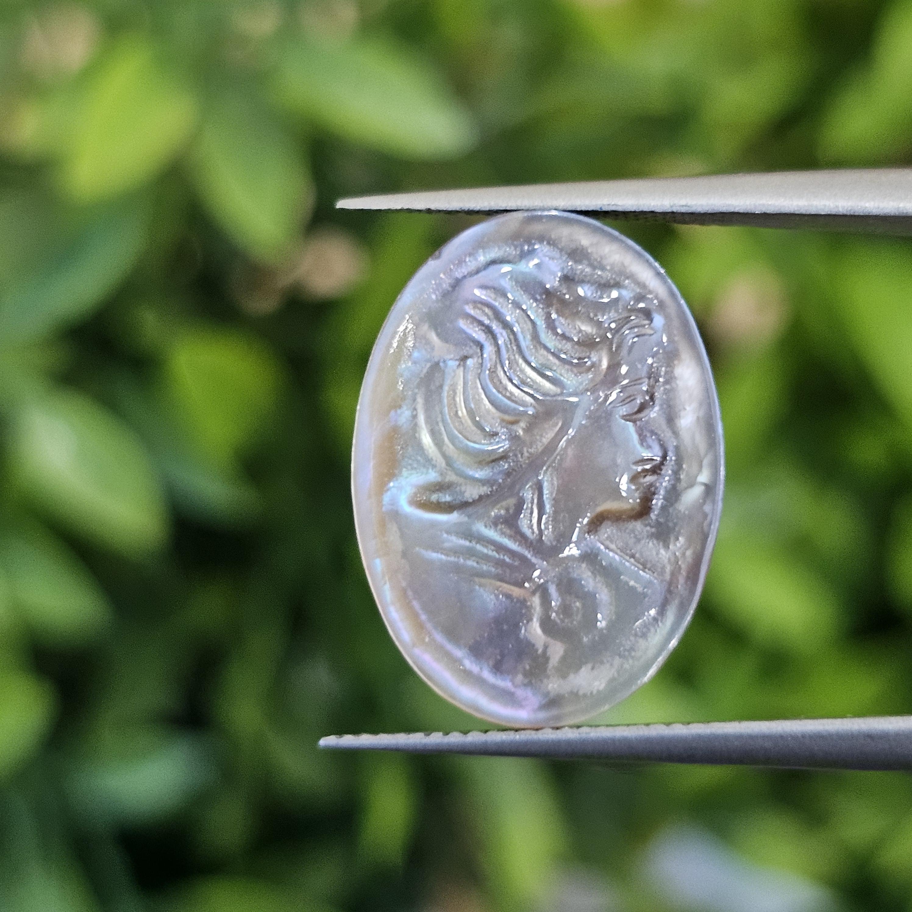 เปลือกหอยมุก แกะสลัก Pearl Shell Carved 3.80 กะรัต (Cts.)