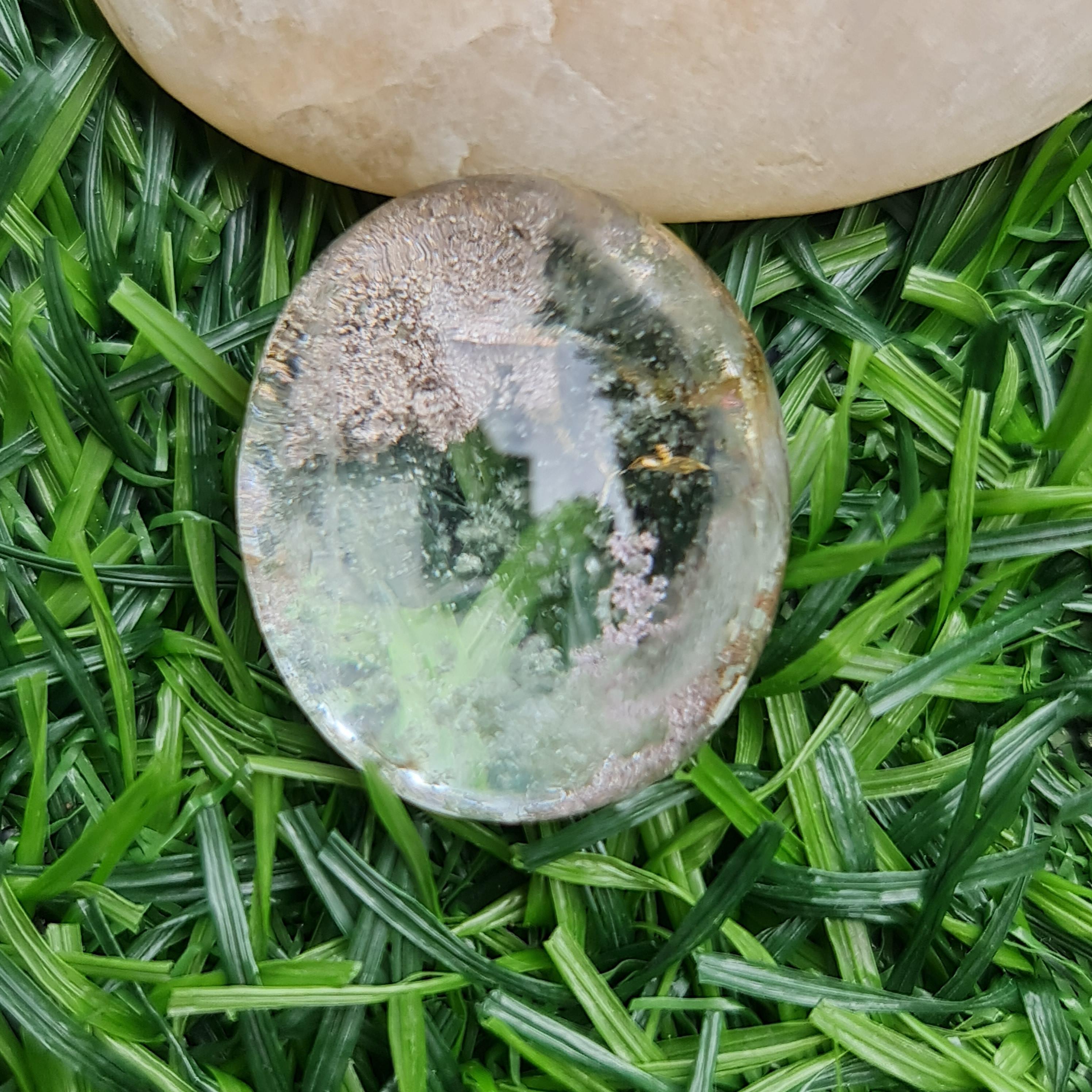 โป่งข่าม ควอตซ์ Rutilated Quartz 47.30 กะรัต Cts. พลอยแท้ อัญมณีมงคลประจําวันเกิด เครื่องประดับพลอย