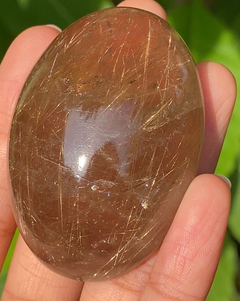 ไหมทอง ควอตซ์ Golden Rutilated Quartz 405 กะรัต (Carats) พลอยแท้ อัญมณีมงคลประจําวันเกิด เครื่องประดับพลอย