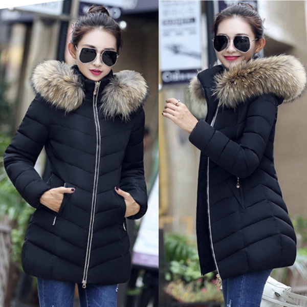 เสื้อโค้ทกันหนาวติดลบลุยหิมะ ฮู้ดและเฟอร์ถอดได้ (12229X)