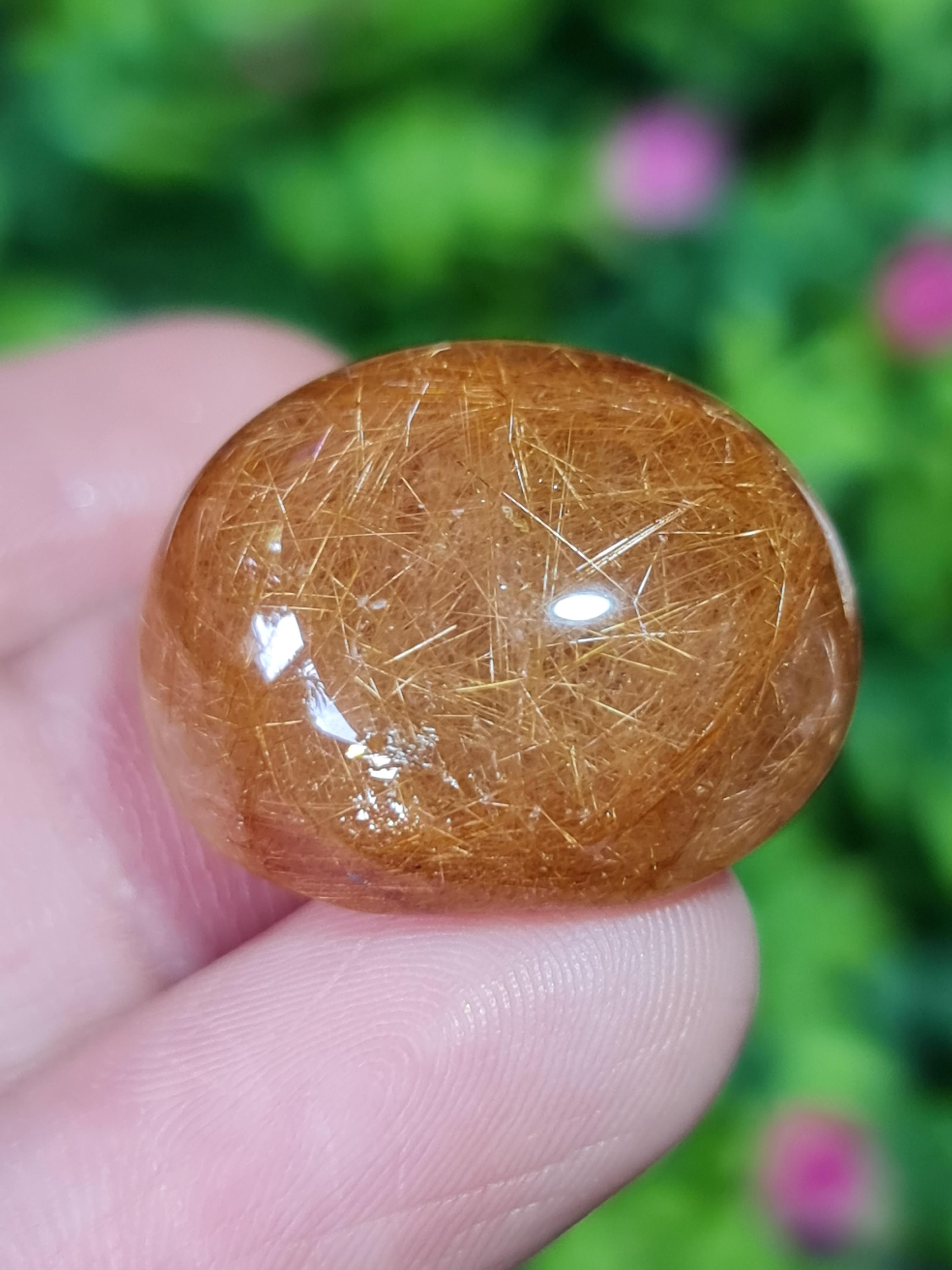 ไหมทอง ควอตซ์ Golden Rutilated Quartz 41.04 กะรัต Cts.พลอยแท้ อัญมณีมงคลประจําวันเกิด เครื่องประดับพลอย