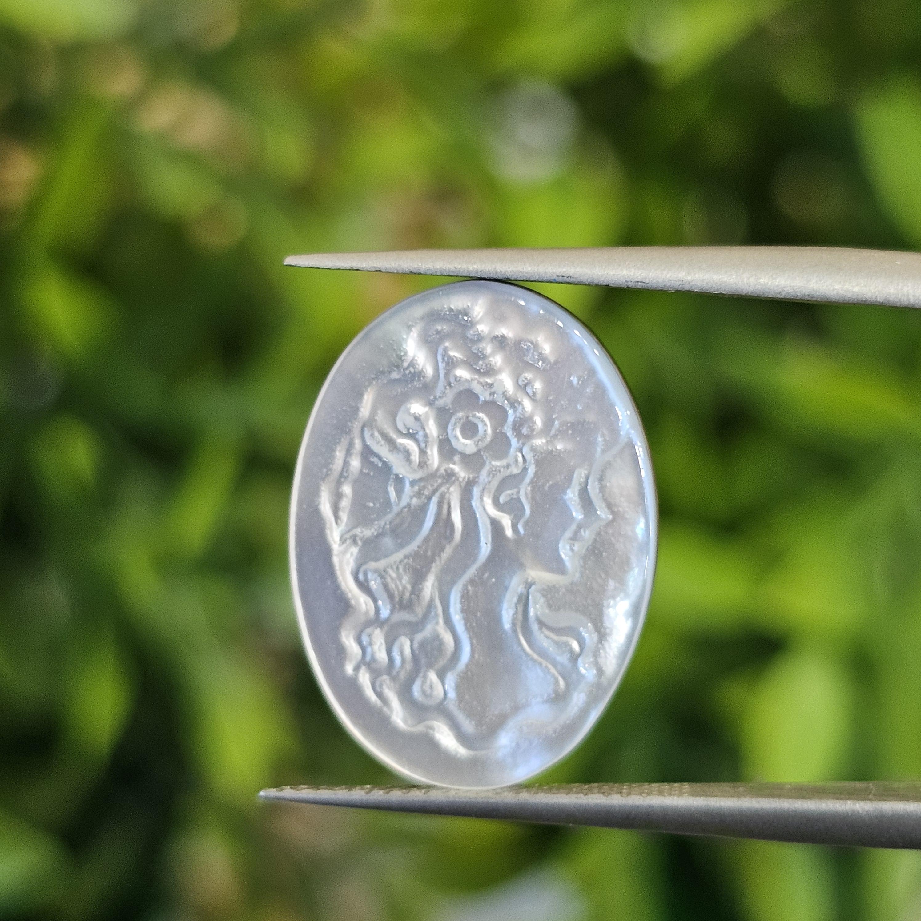 เปลือกหอยมุก แกะสลัก Pearl Shell Carved 3.94 กะรัต (Cts.)