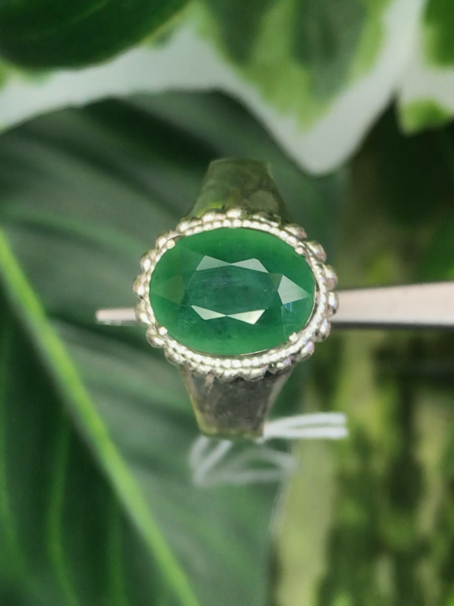 หยก พม่า แท้ Jade แหวนหยก 翡翠戒指 (Jadeite ring) ดิบ (Size) 55 ไม่ผ่านการปรับปรุง (Type A) พม่า (Myanmar)