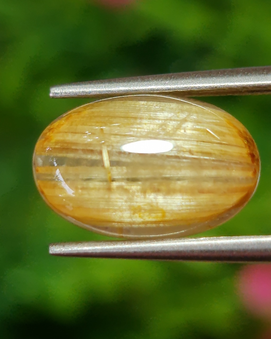 ตาแมว ไหมทอง ควอตซ์ Cat eye Golden Rutilated Quartz 5.18 กะรัต Cts.พลอยแท้ อัญมณีมงคลประจําวันเกิด เครื่องประดับพลอย