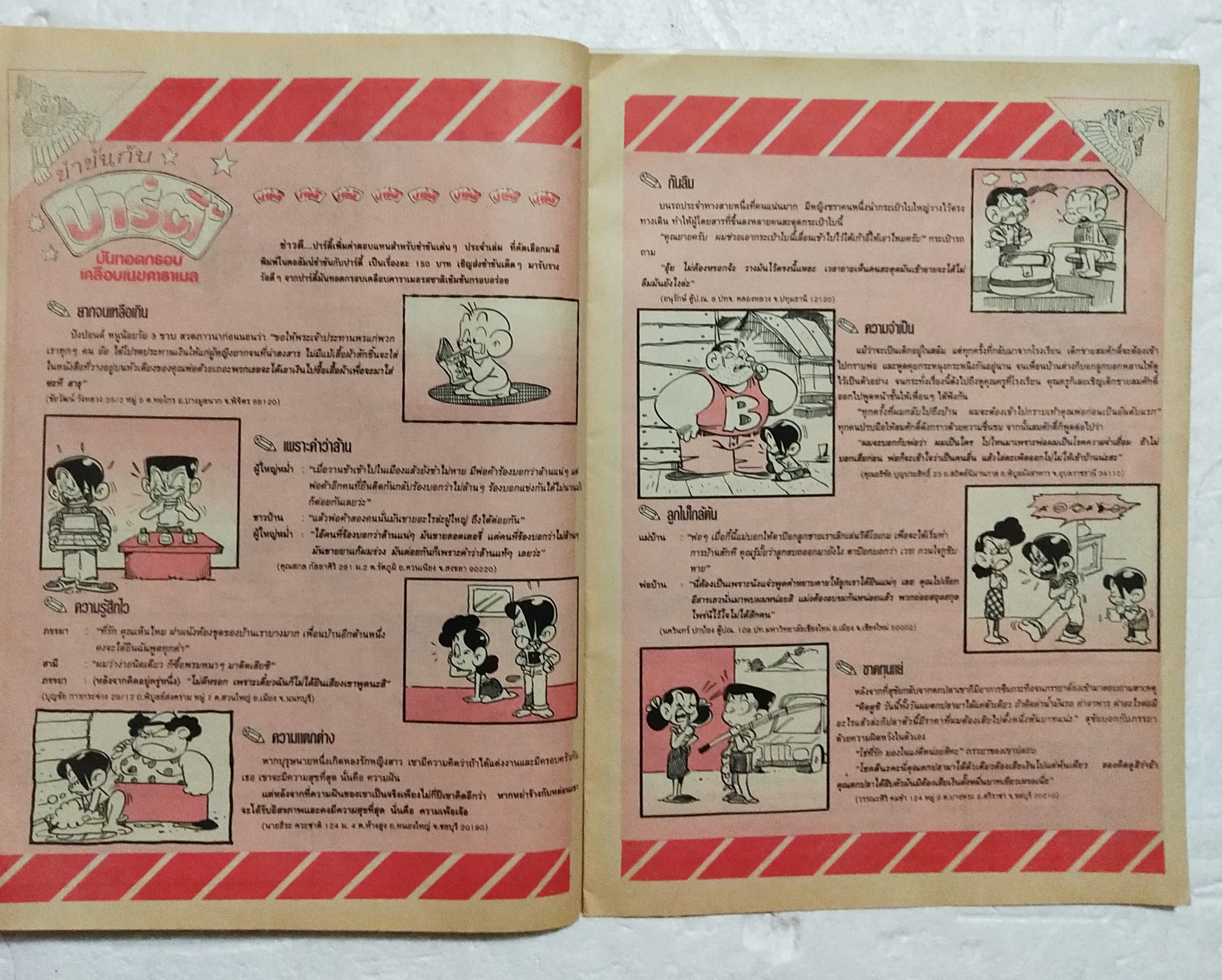 หนังสือการ์ตูนเก่า** ไม่มีปกหน้า ปกหลังหลุดจากสัน ขายหัวเราะ ปีที่ 20 ฉบับที่ 6 ประจำเดือน มีนาคม 2536 ปักหลัง ราคาปก 7 บาท