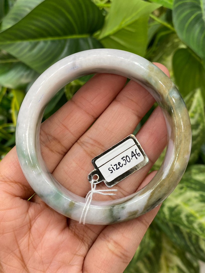 JB9001 หยก พม่า แท้ Jade กำไลหยก 50.46 มม. (Jadeite bracelet) พม่า (Myanmar)