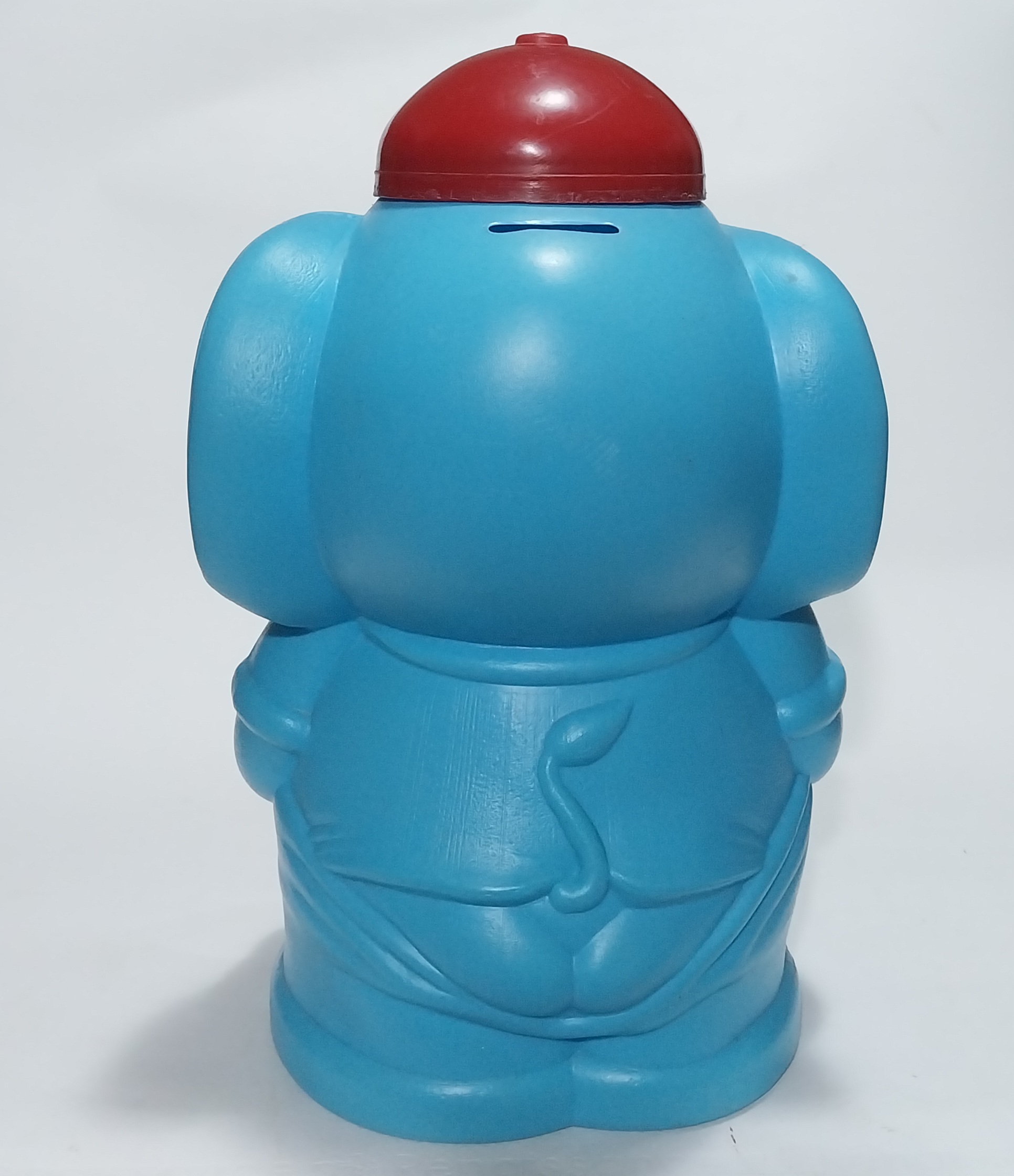 มีหลายภาพ,กระปุกออมสิน ช้างน้อยตัวใหญ่ ประมาณ 10 นิ้ว ตามภาพ งานพลาสติก โปร่ง มีหมวกเป็นฝา