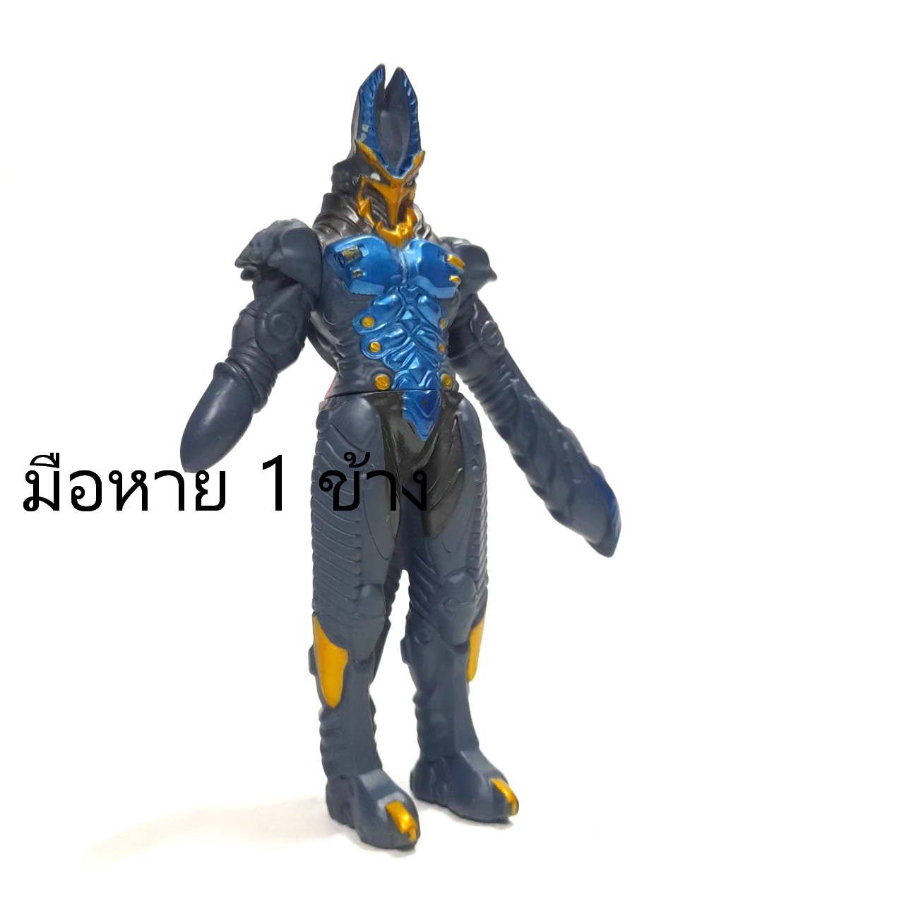 ซอฟ4.5นิ้ว***มือสอง ขาดแขนหนึ่งข้างมีรอยบ้าง มีสติ๊กเกอร์ใต้เท้าไม่สมบูรณ์ มนุษย์ดาวบัลตั้น , ขนาดตามรูปสัตว์ประหลาดจากซีรีย์ Mega monster rush ultra frontier ชื่อ baltan butler barrel ค่อนข้างหายาก