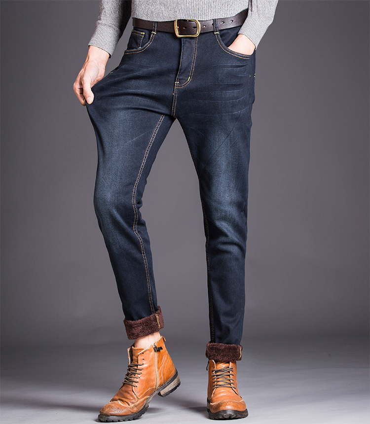 กางเกงยีนส์กันหนาวผู้ชาย รุ่นหนามีซับขนนุ่ม (10177MM)