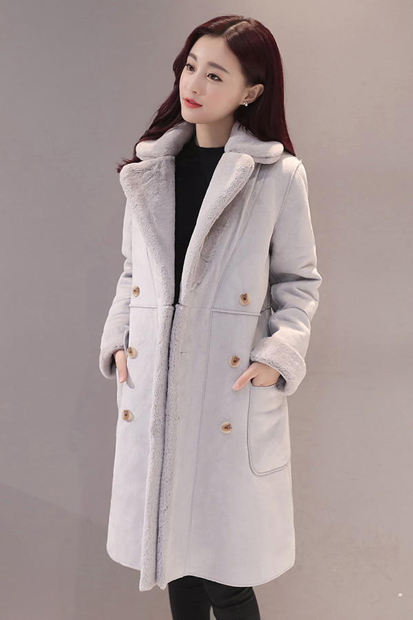 เดรสโค้ทหนังแกะกันหนาวติดลบ บุขนเฟอร์เต็มตัว (12218X)