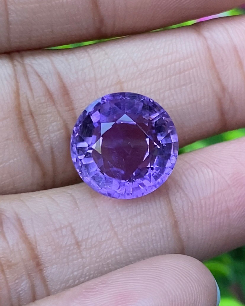 พลอย อเมทิส Amethyst 9.88 กะรัต (Cts.) พลอยแท้ อัญมณีมงคลประจําวันเกิด เครื่องประดับพลอย