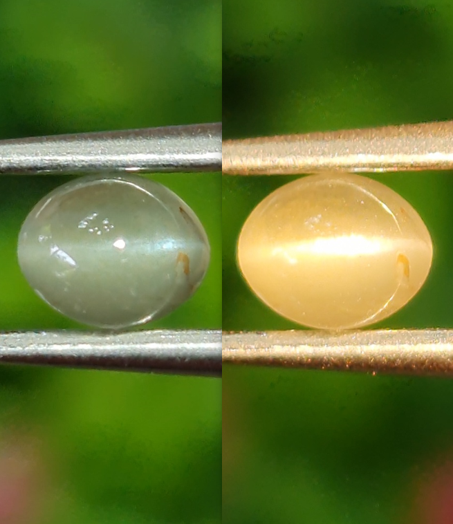 พลอย ตาแมว อเล็กซานไดร์ Cat eye Alexandrite 0.56 กะรัต (Cts.) พร้อมใบเซอร์ พลอยแท้ อัญมณีมงคลประจําวันเกิด เครื่องประดับพลอย