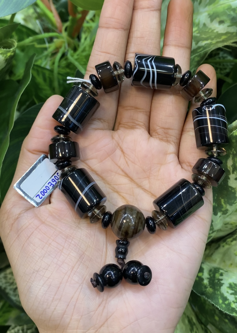 กำไลพลอยแท้ อาเกต Agate Bracelet (Free Size)
