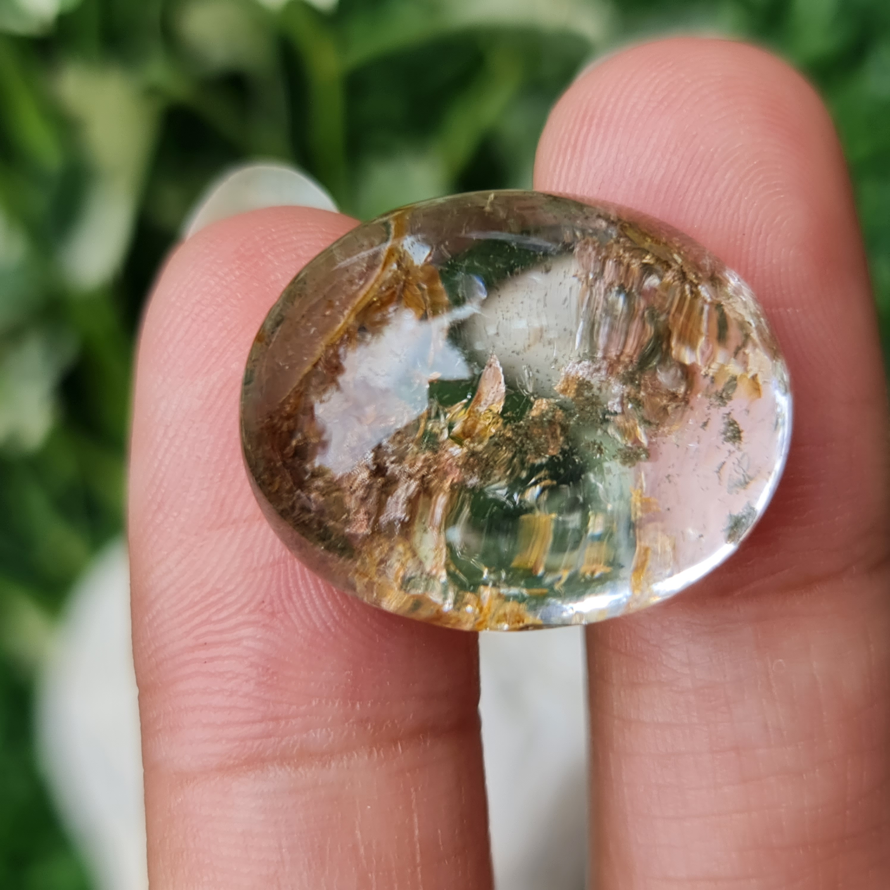 โป่งข่าม ควอตซ์ Rutilated Quartz 39.49 กะรัต Cts. พลอยแท้ อัญมณีมงคลประจําวันเกิด เครื่องประดับพลอย