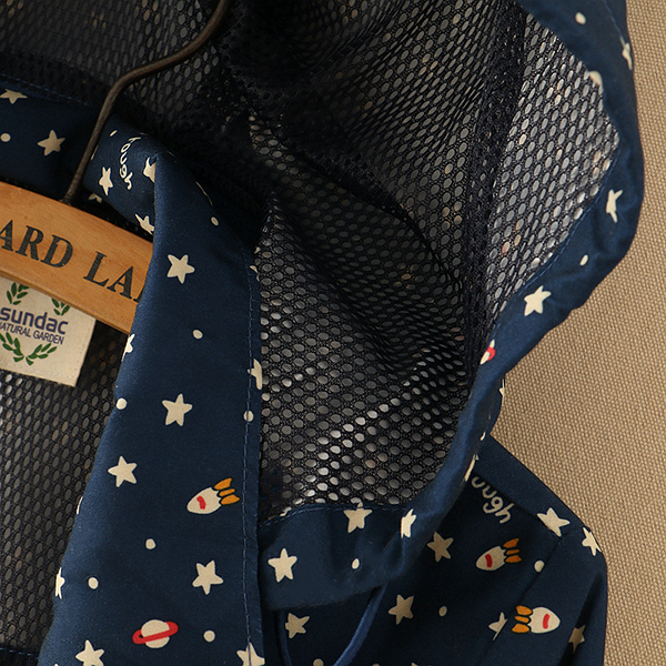 เสื้อแจ็คเก็ตกันแดดกันลม พิมพ์ลายดาว มีฮู้ดถอดได้ (12367LM)