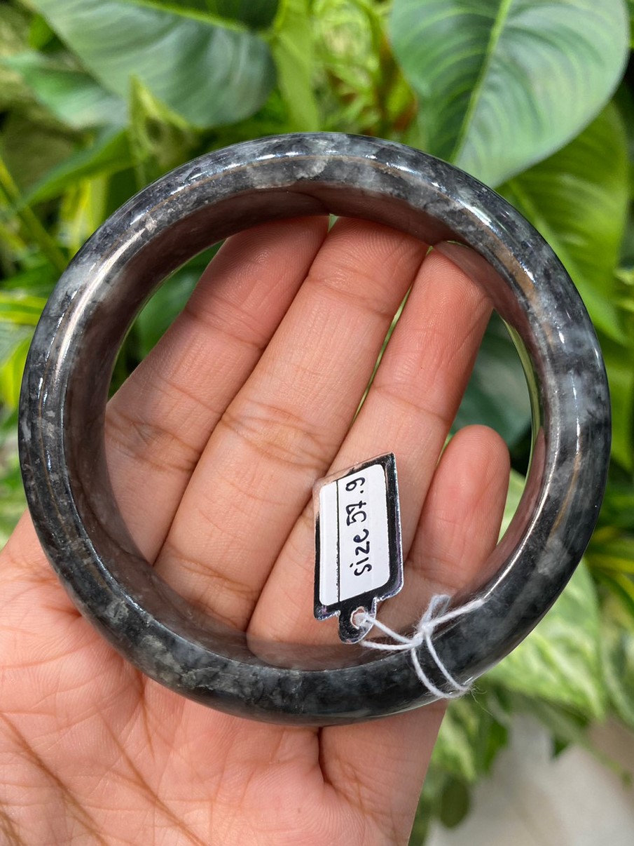 JB9006 หยก พม่า แท้ Jade กำไลหยก 57.9 มม. (Jadeite bracelet) พม่า (Myanmar)