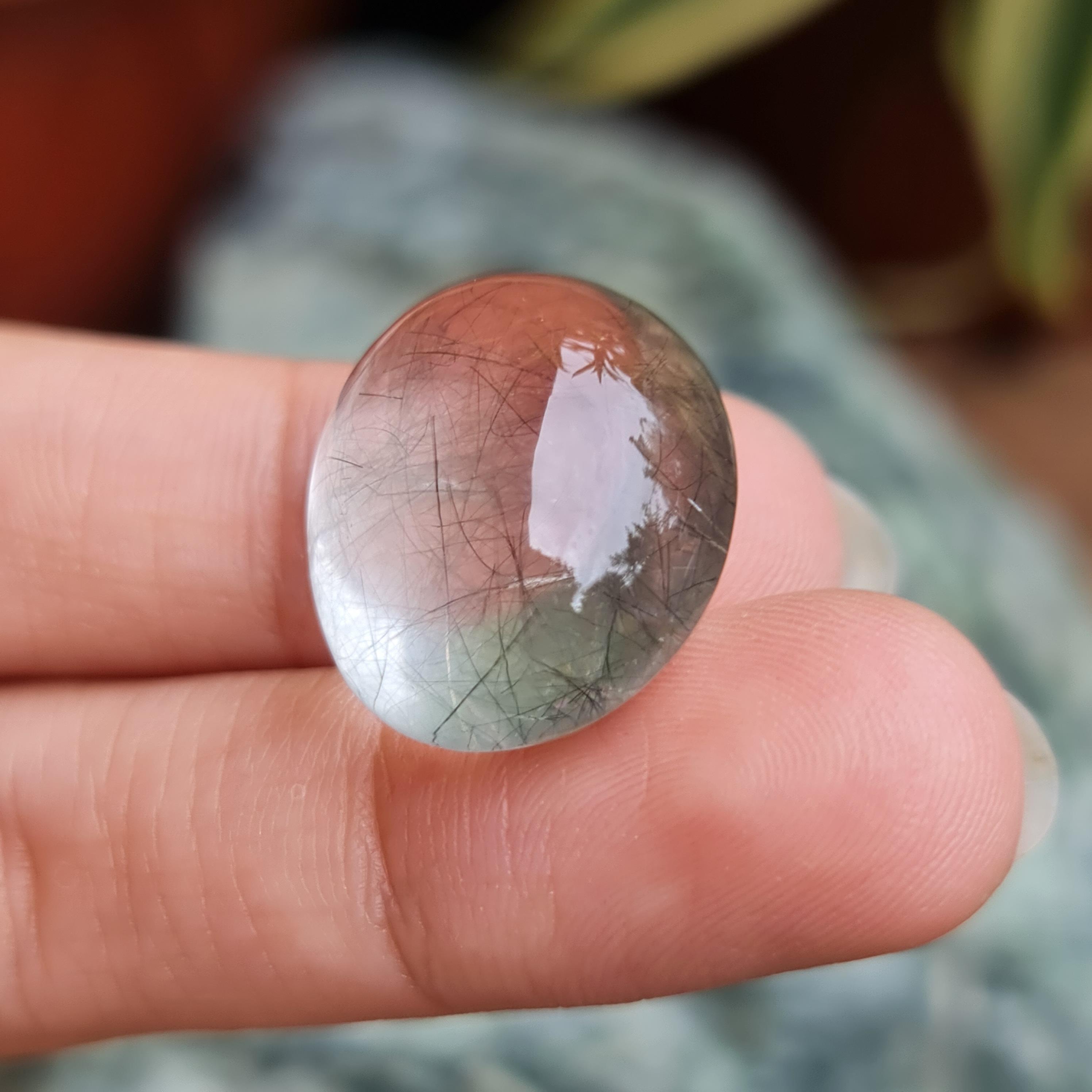 โป่งข่าม ควอตซ์ Rutilated Quartz 33.15 กะรัต Cts. พลอยแท้ อัญมณีมงคลประจําวันเกิด เครื่องประดับพลอย