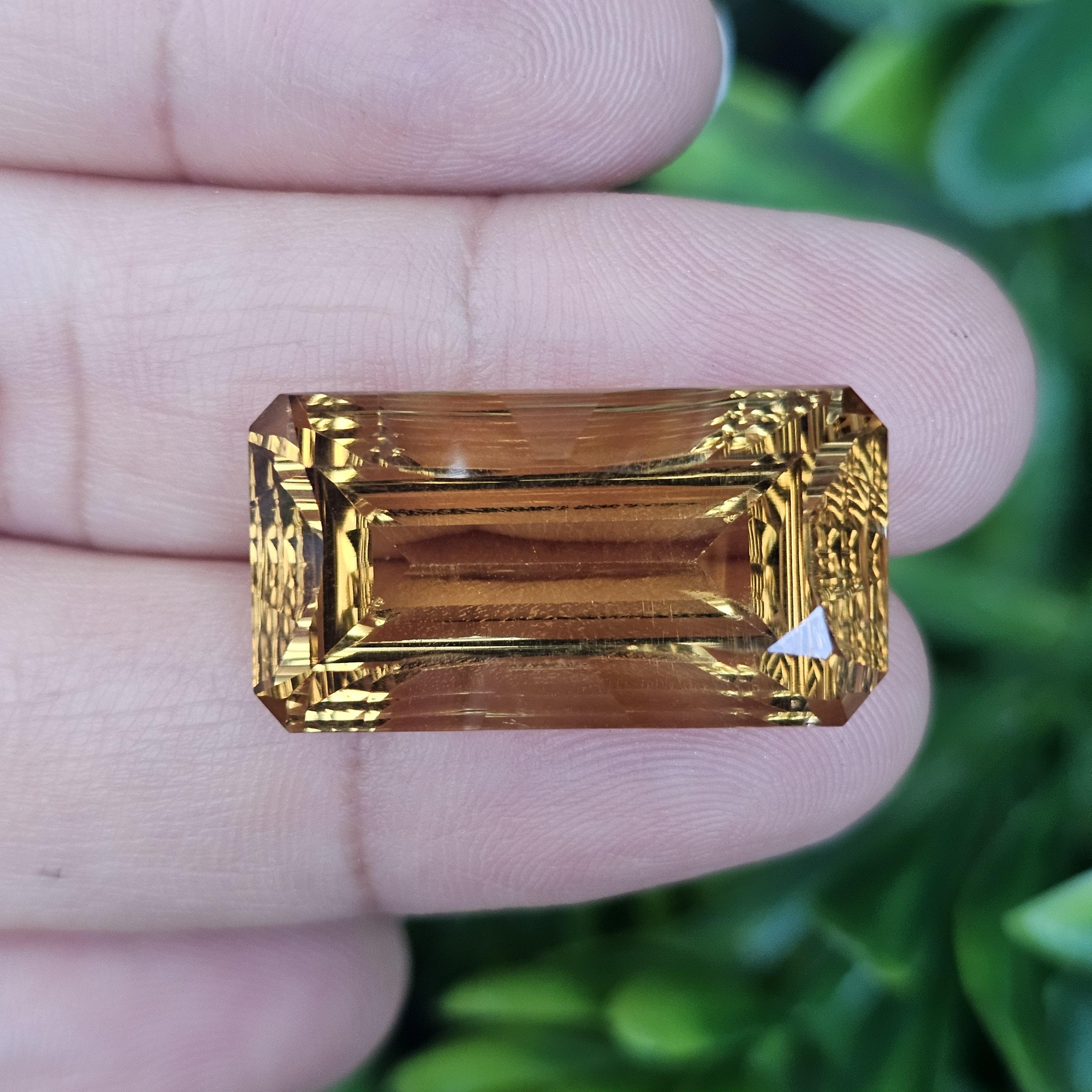 พลอย ซิทริน Citrine 27.01 กะรัต (Cts.) พลอยแท้ อัญมณีมงคลประจําวันเกิด เครื่องประดับพลอย