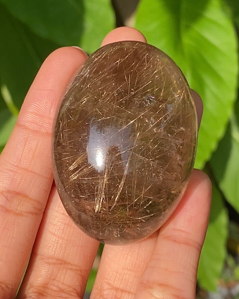 ไหมทอง ควอตซ์ Golden Rutilated Quartz 405 กะรัต (Carats) พลอยแท้ อัญมณีมงคลประจําวันเกิด เครื่องประดับพลอย