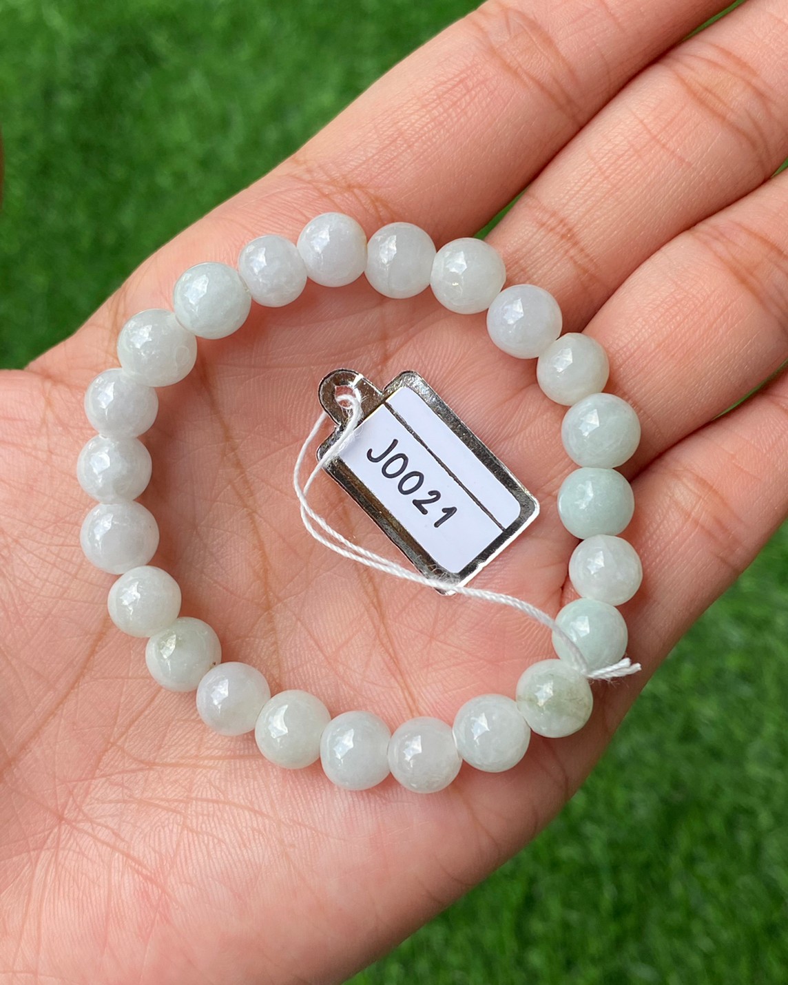 J0021 หยก พม่า แท้ Jade กำไล ประคำหยก (Jadeite Beads Bracelet) พม่า (Myanmar)