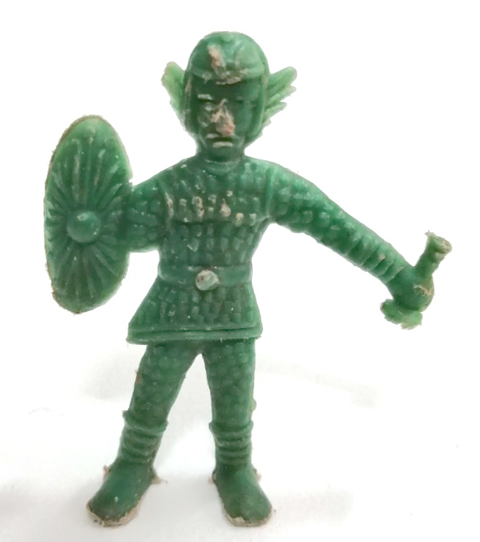 ตุ๊กตาแอ๊นท์2 นิ้ว แถมขนมถุงถั่ว เจ้าพ่อภูเขียว(ไดมาจิน) ตุ๊กตุ่นแอนท์งานเก่า ราวปี2509 - 2510 สภาพเดิมๆ ดาบหักหายไปนานแล้ว