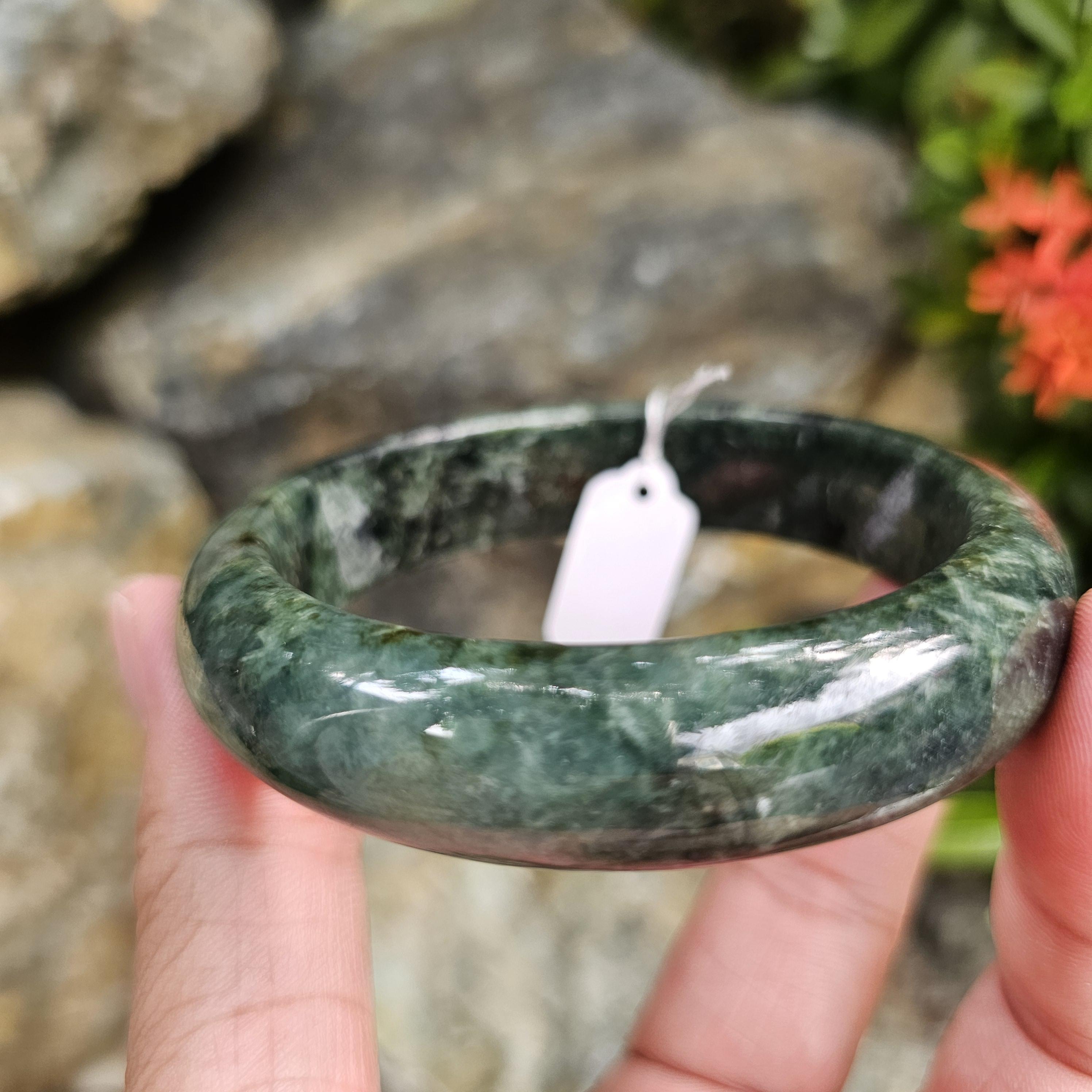 JB6804037 หยก พม่า แท้ Jade กำไลหยก 62.2 มม. (Jadeite bracelet) พม่า (Myanmar)