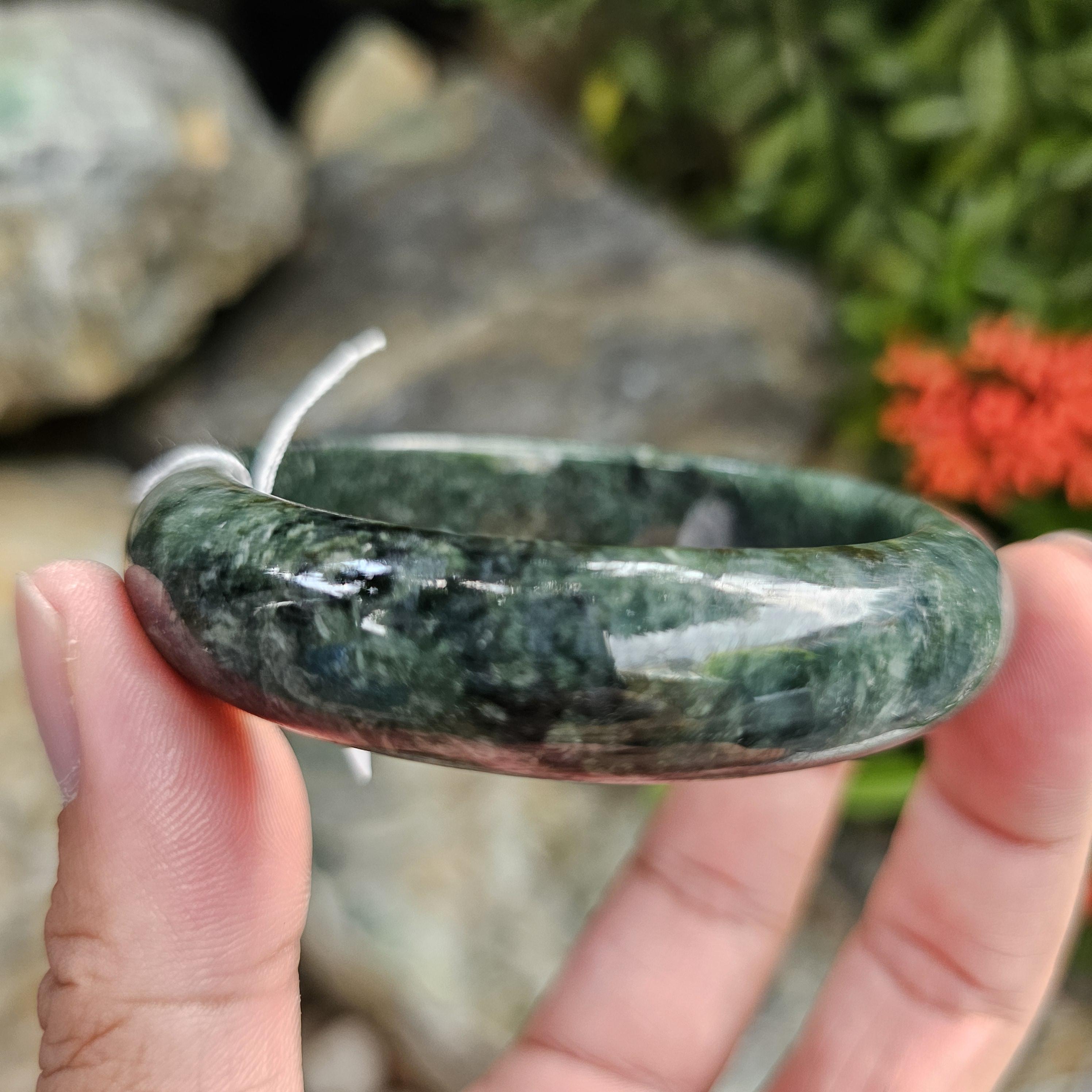 JB6804037 หยก พม่า แท้ Jade กำไลหยก 62.2 มม. (Jadeite bracelet) พม่า (Myanmar)